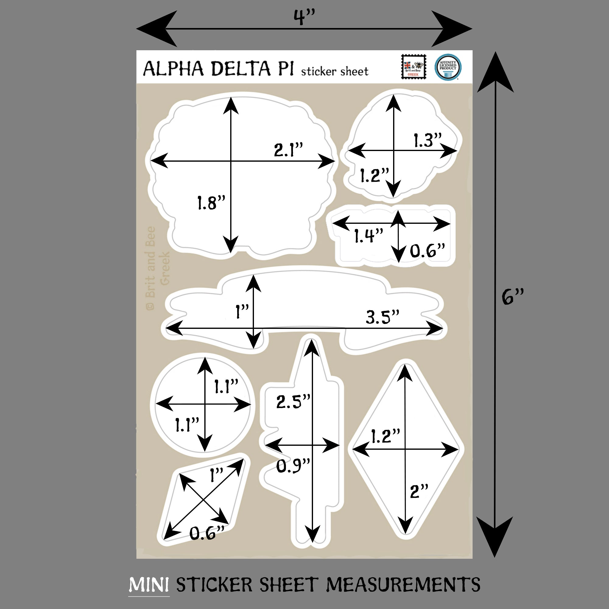 Alpha Delta Pi Sticker Sheet | Brit and Bee
