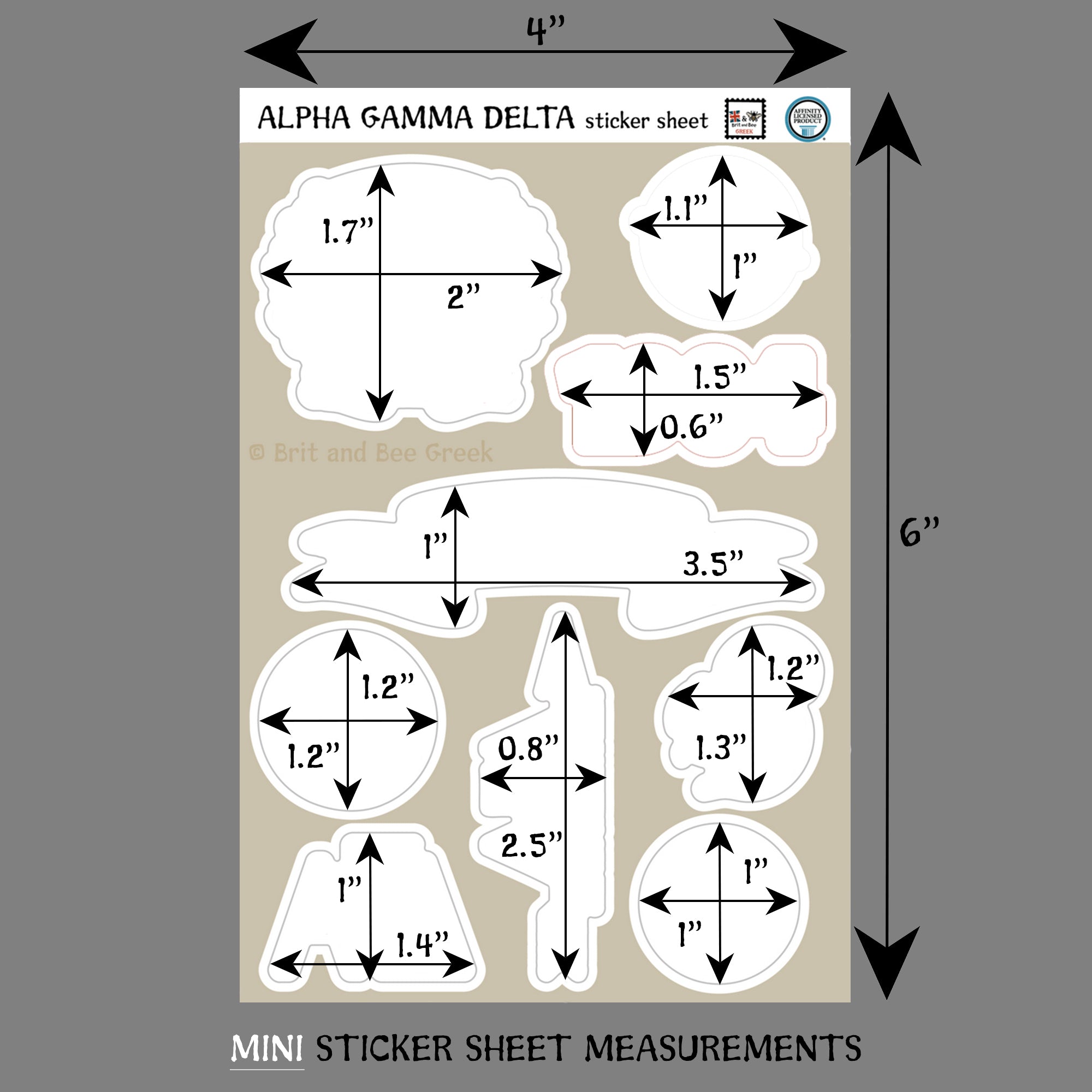 Alpha Gamma Delta Sticker Sheet | Brit and Bee