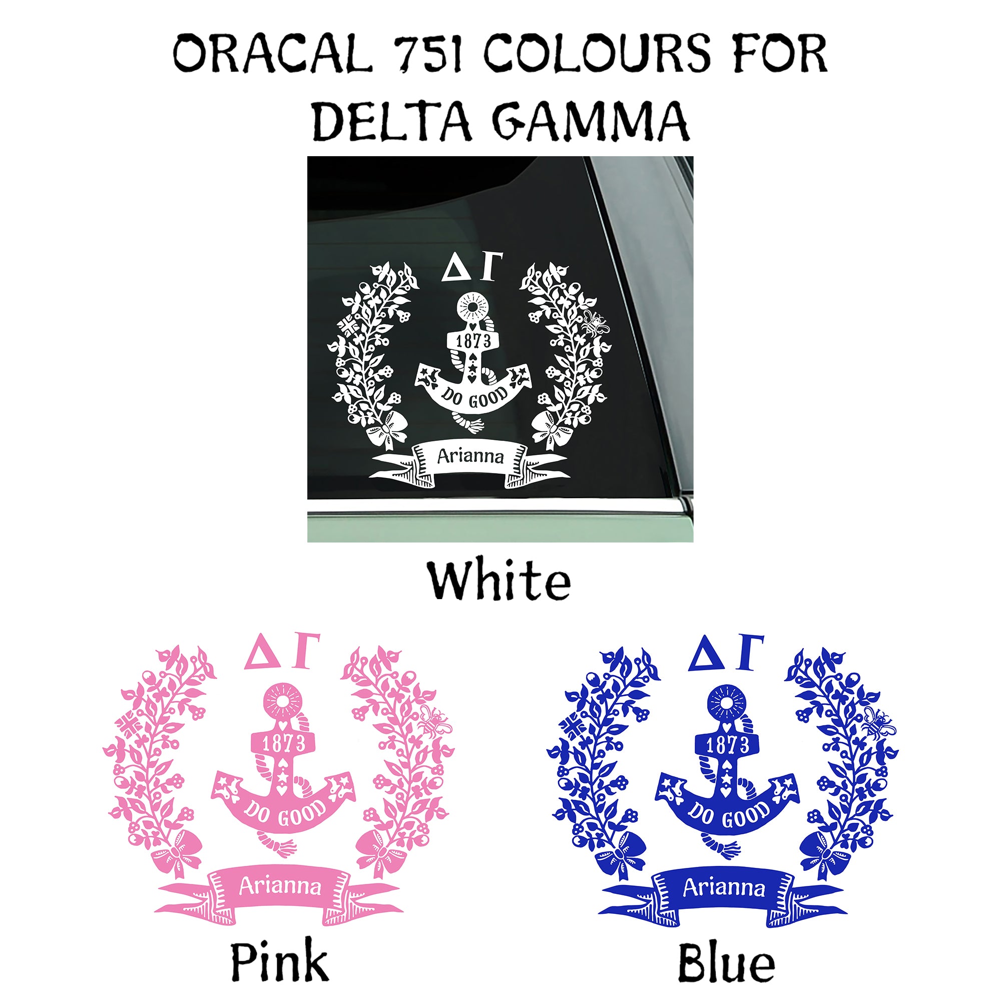 Brit and Bee Sorority Logo Decal - Delta Gamma