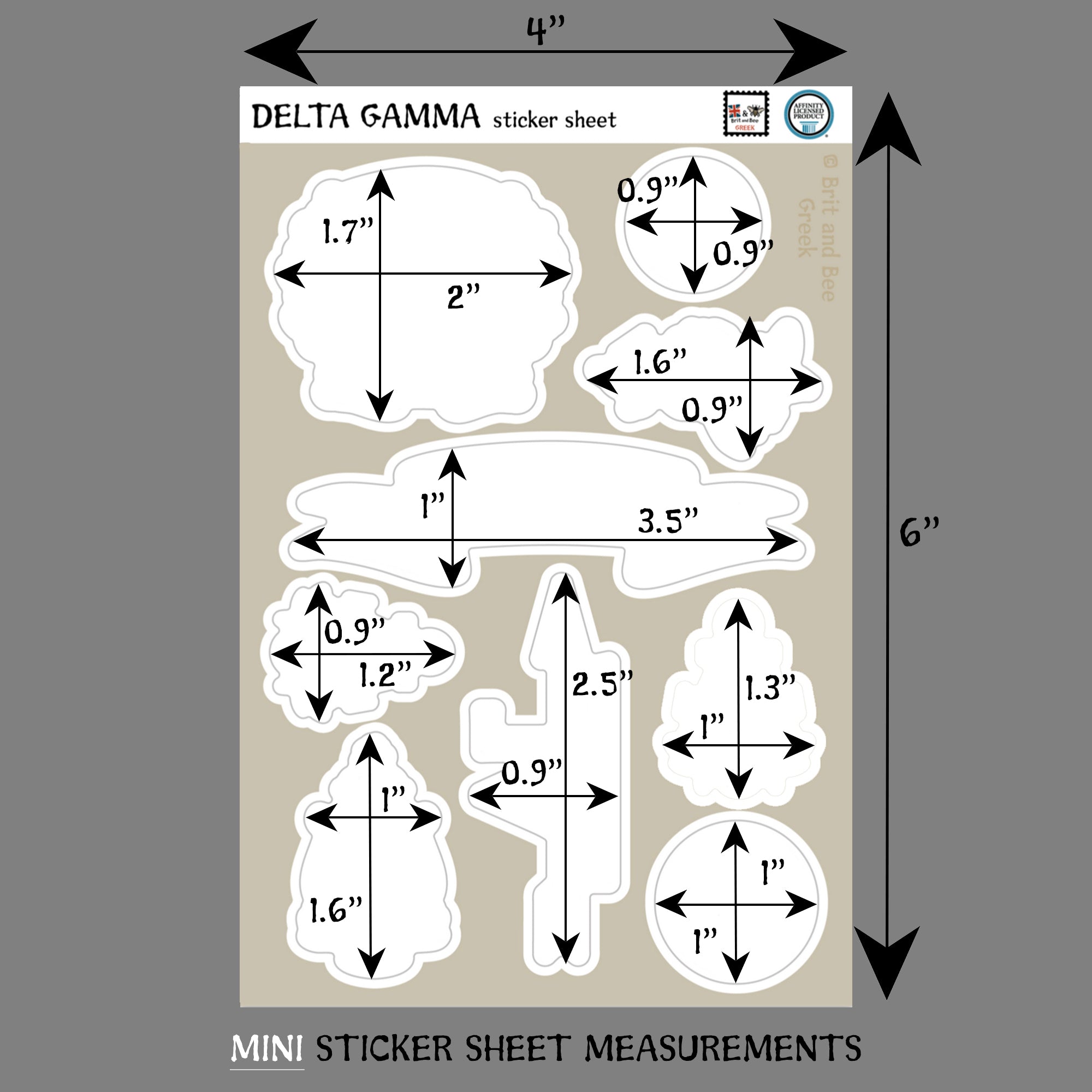 Delta Gamma Sticker Sheet | Brit and Bee