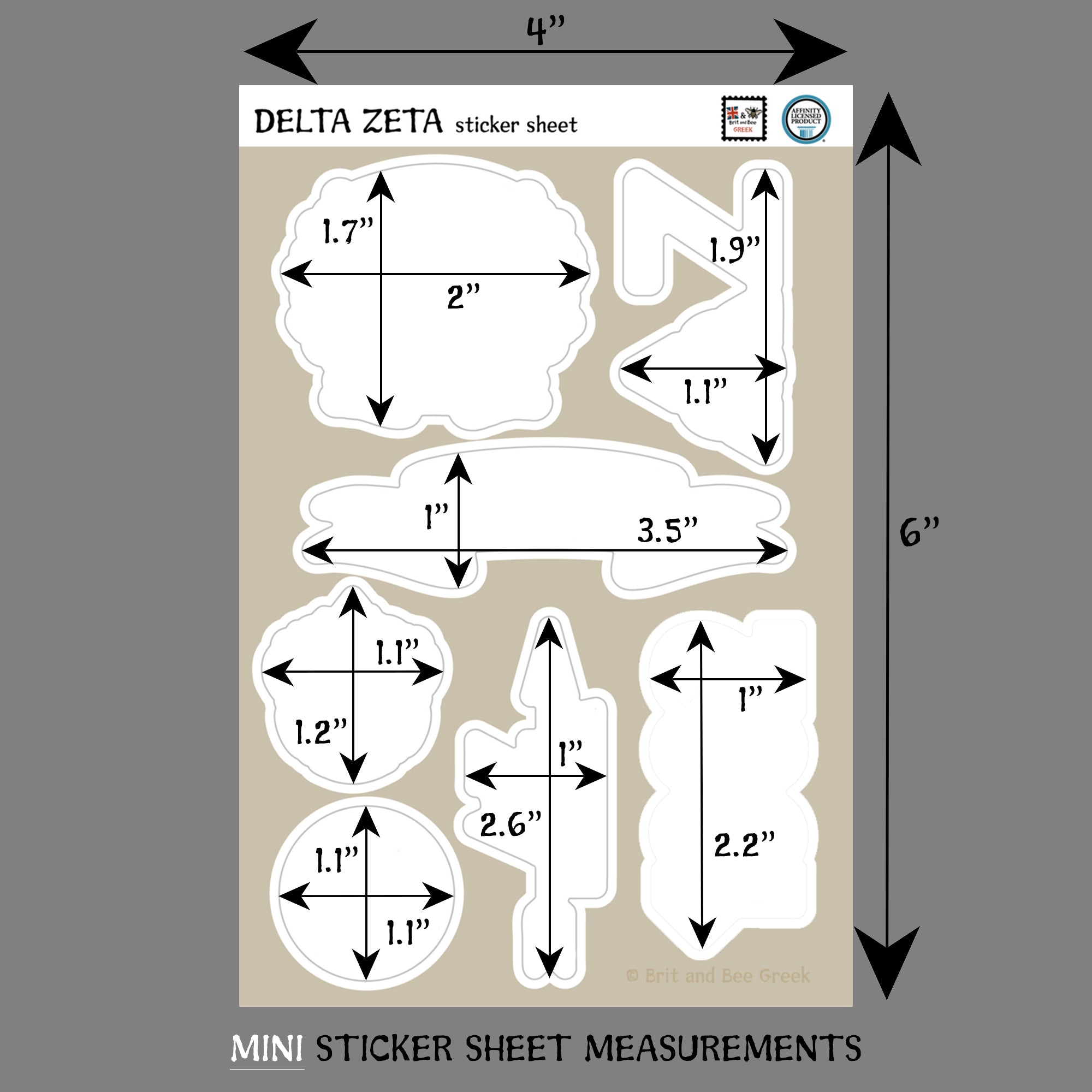 Delta Zeta Sticker Sheet | Brit and Bee
