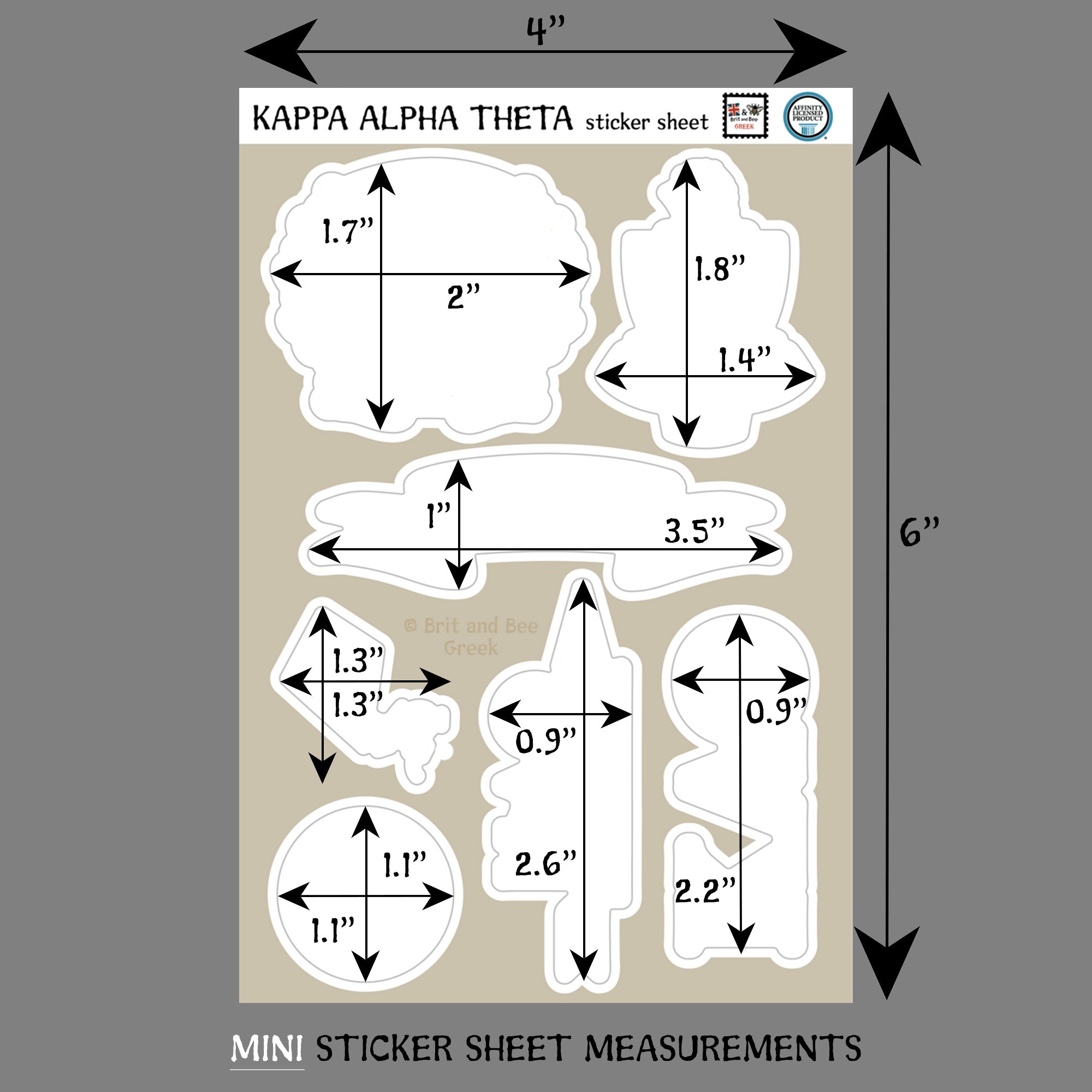 Kappa Alpha Theta Sticker Sheet | Brit and Bee