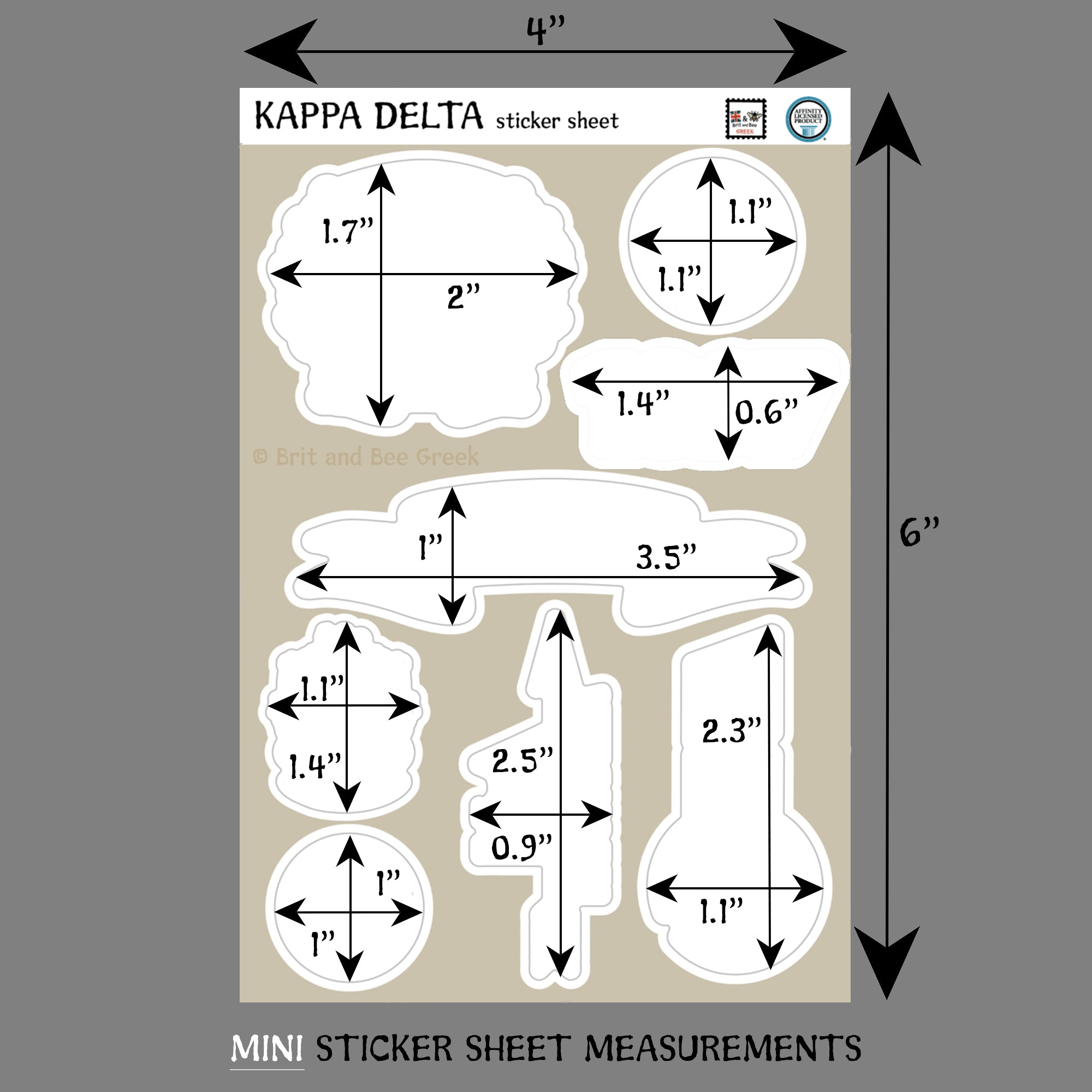 Kappa Delta Sticker Sheet | Brit and Bee