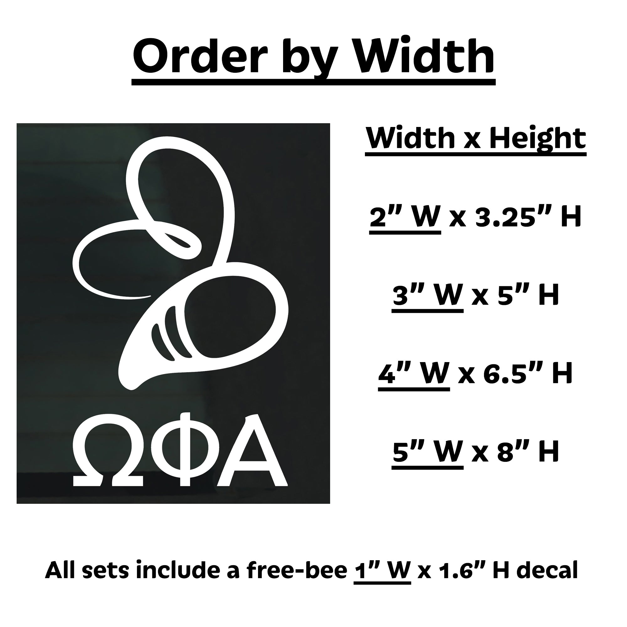 Brit and Bee Sorority Logo Decal - Omega Phi Alpha