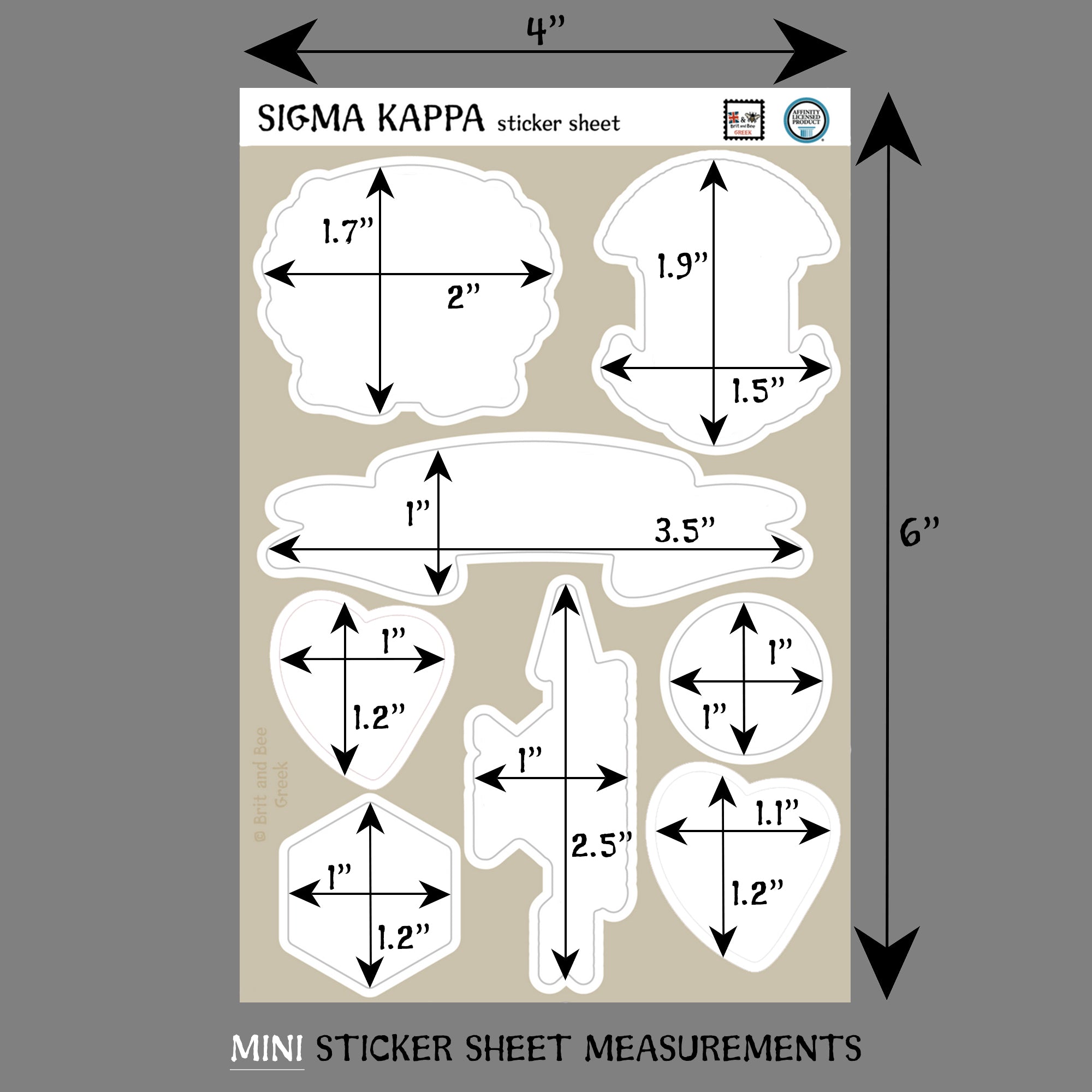 Sigma Kappa Sticker Sheet | Brit and Bee
