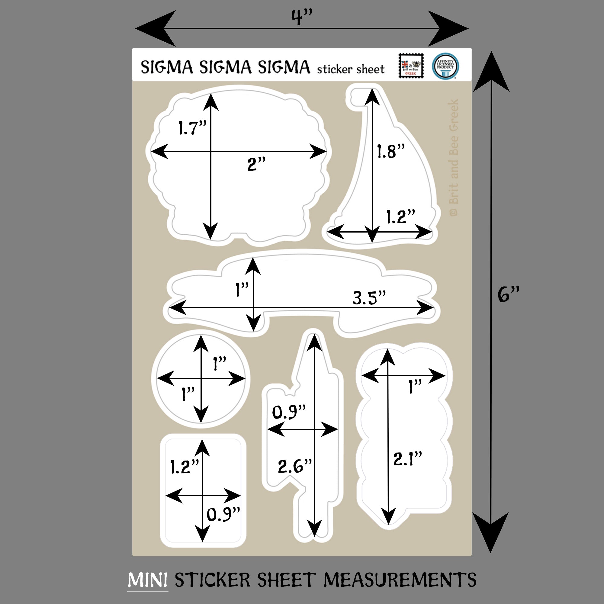 Tri Sigma Sticker Sheet | Brit and Bee