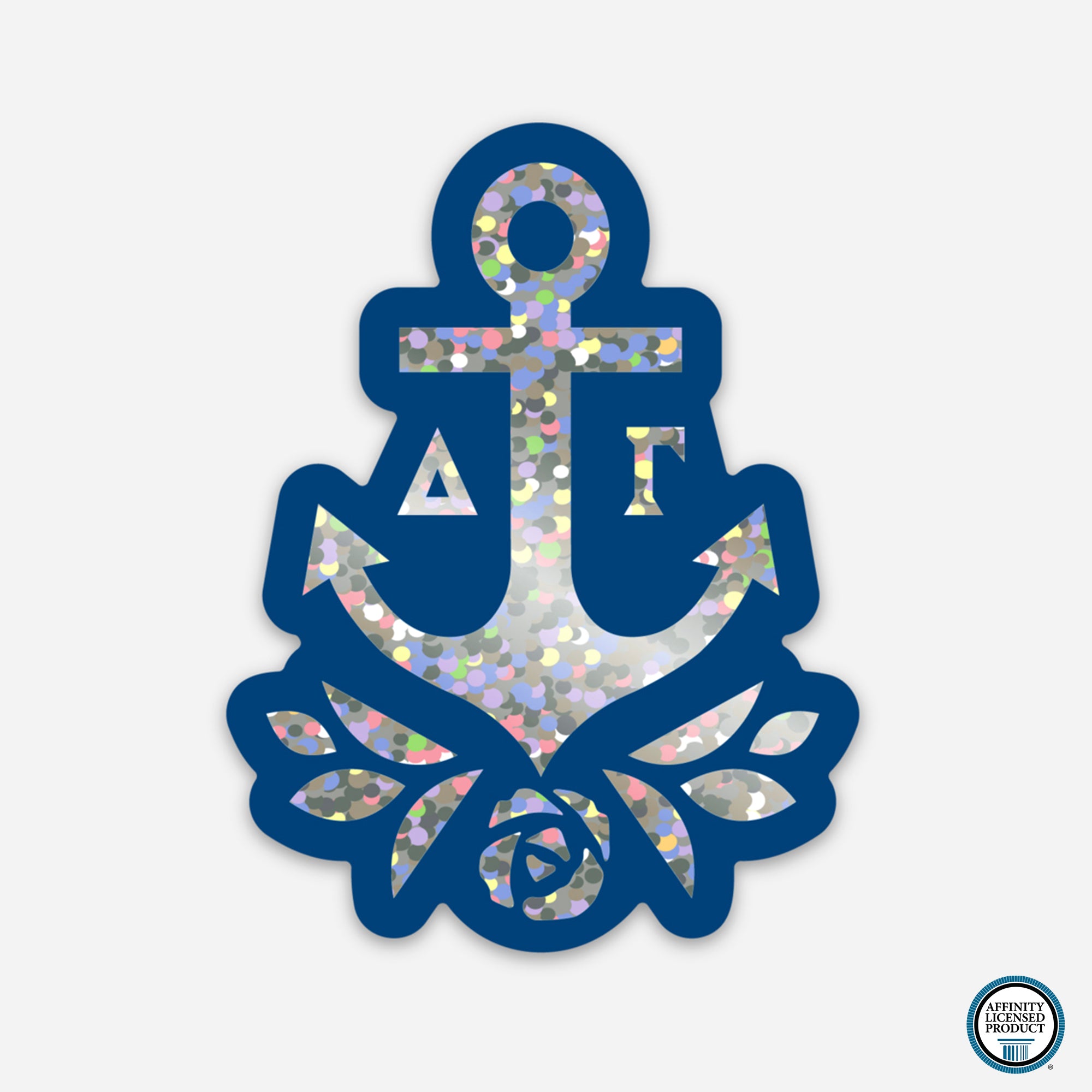 Delta Gamma Glitter Anchor Sticker | Brit and Bee