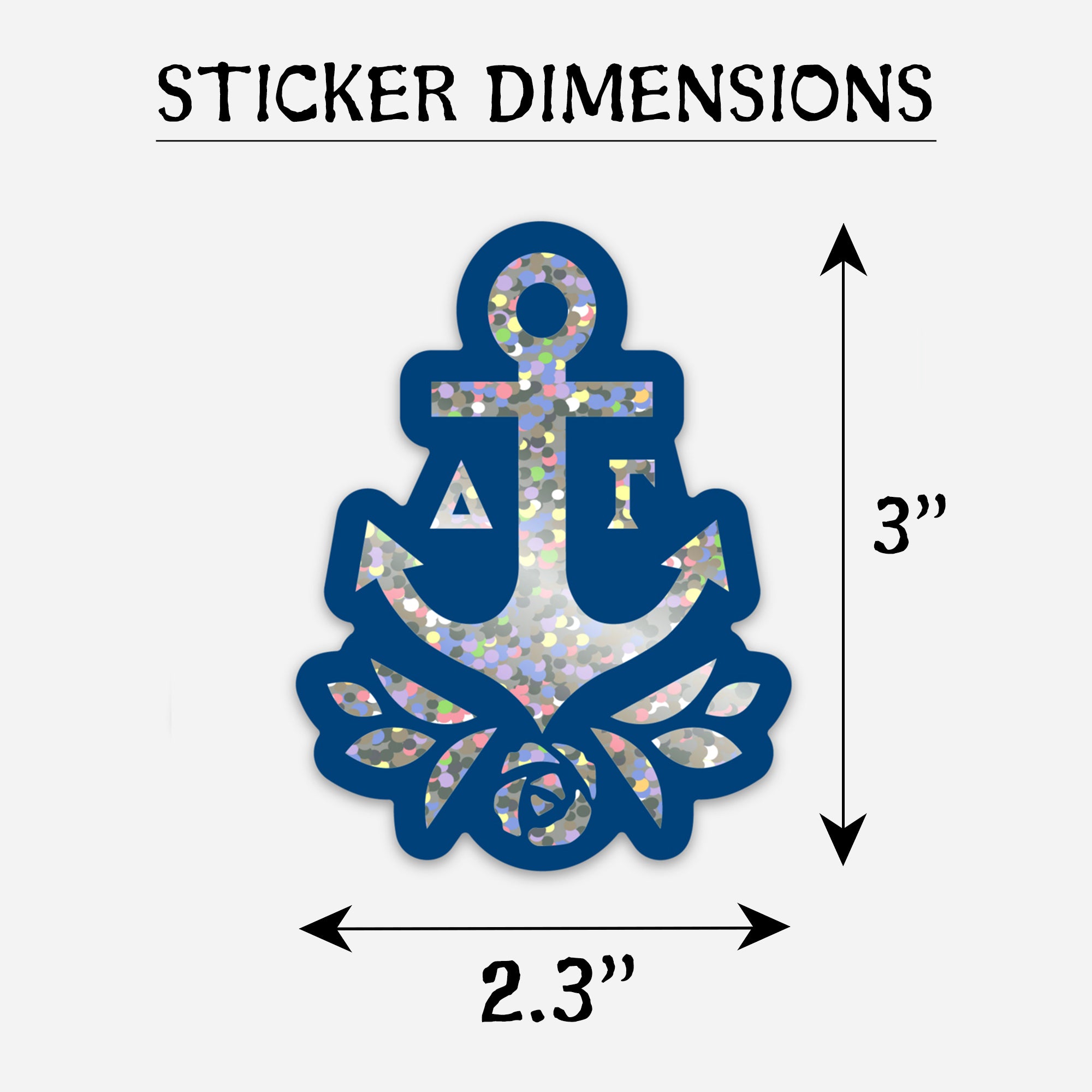 Delta Gamma Glitter Anchor Sticker | Brit and Bee