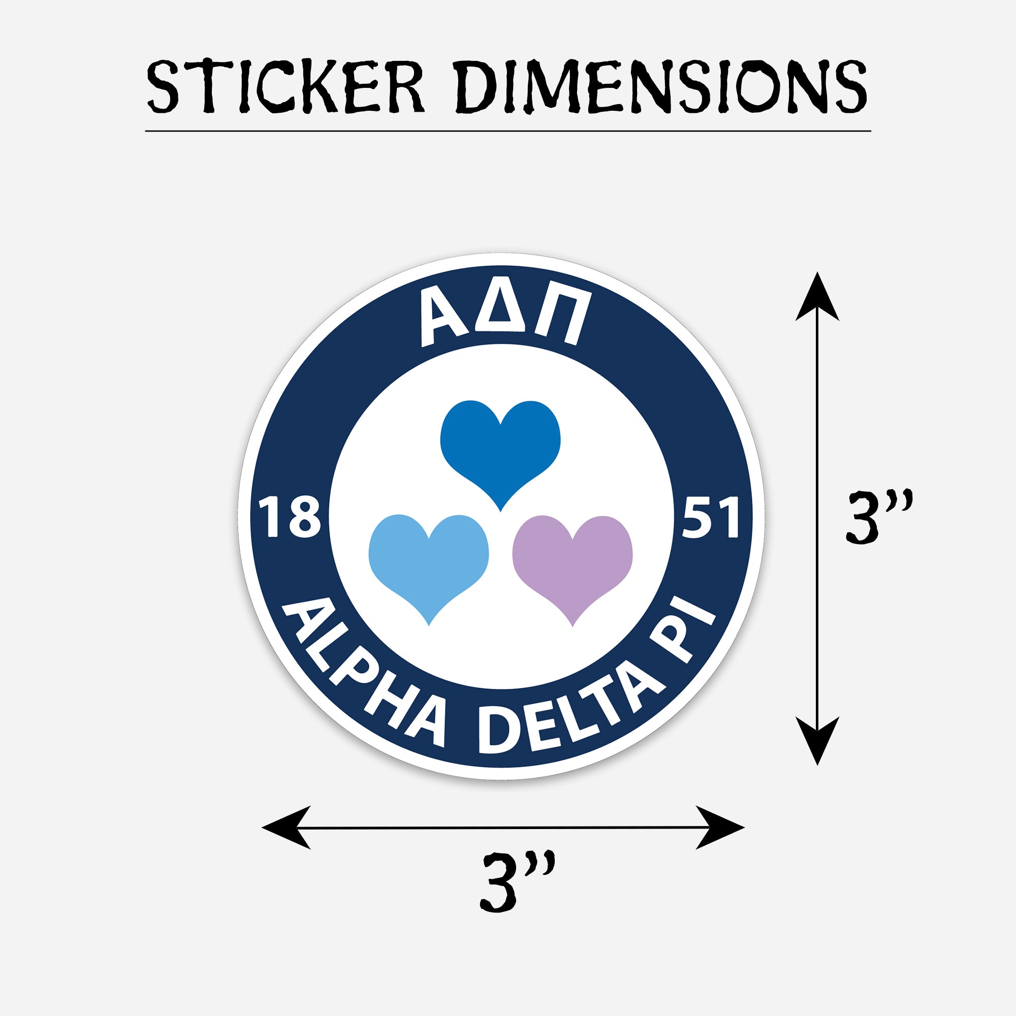 Alpha Delta Pi Hearts Sticker | Brit and Bee