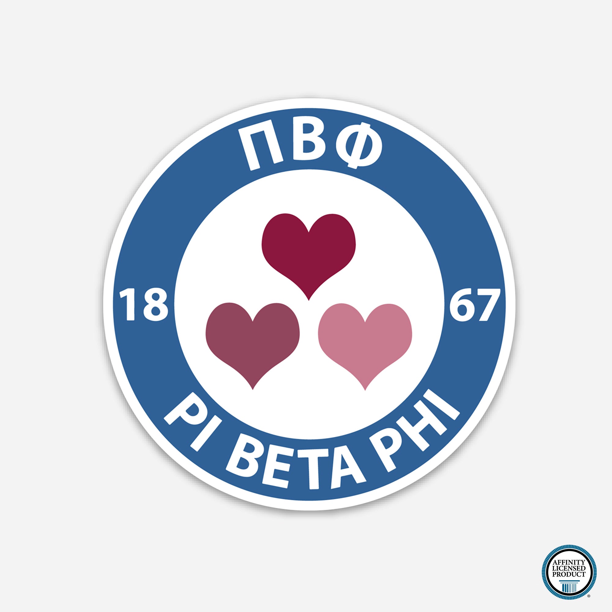 Pi Beta Phi Hearts Sticker | Brit and Bee
