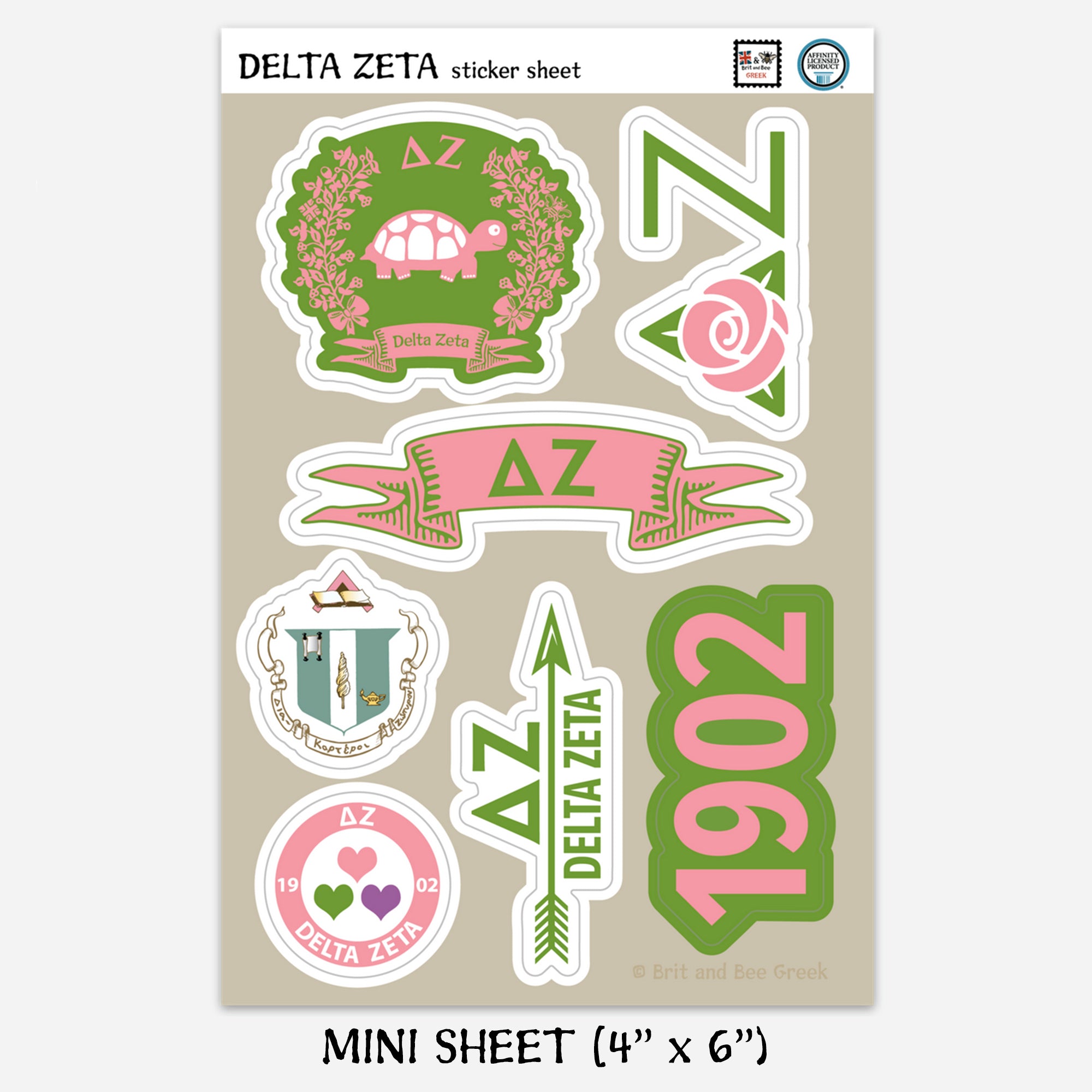 Delta Zeta Sticker Sheet | Brit and Bee