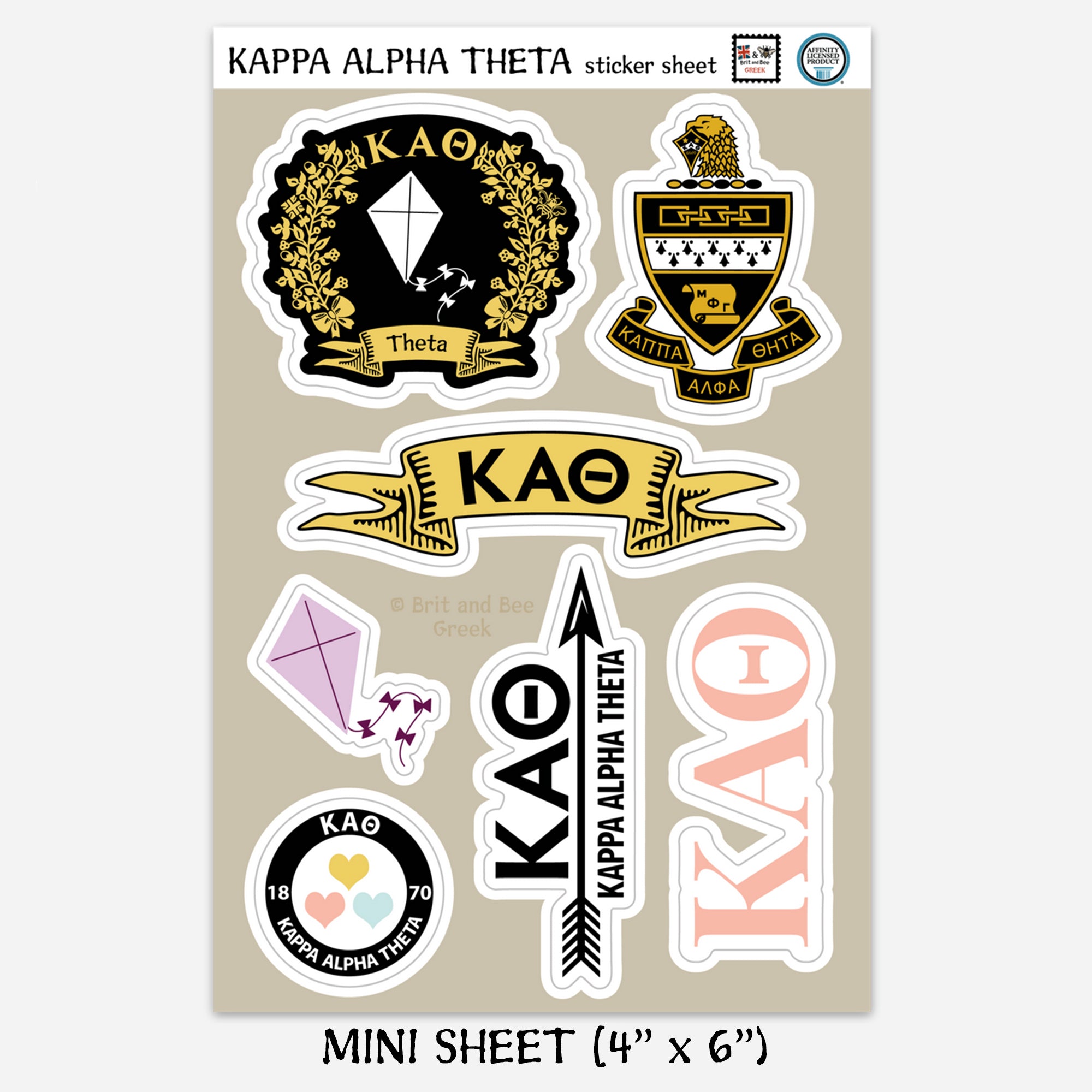 Kappa Alpha Theta Sticker Sheet | Brit and Bee
