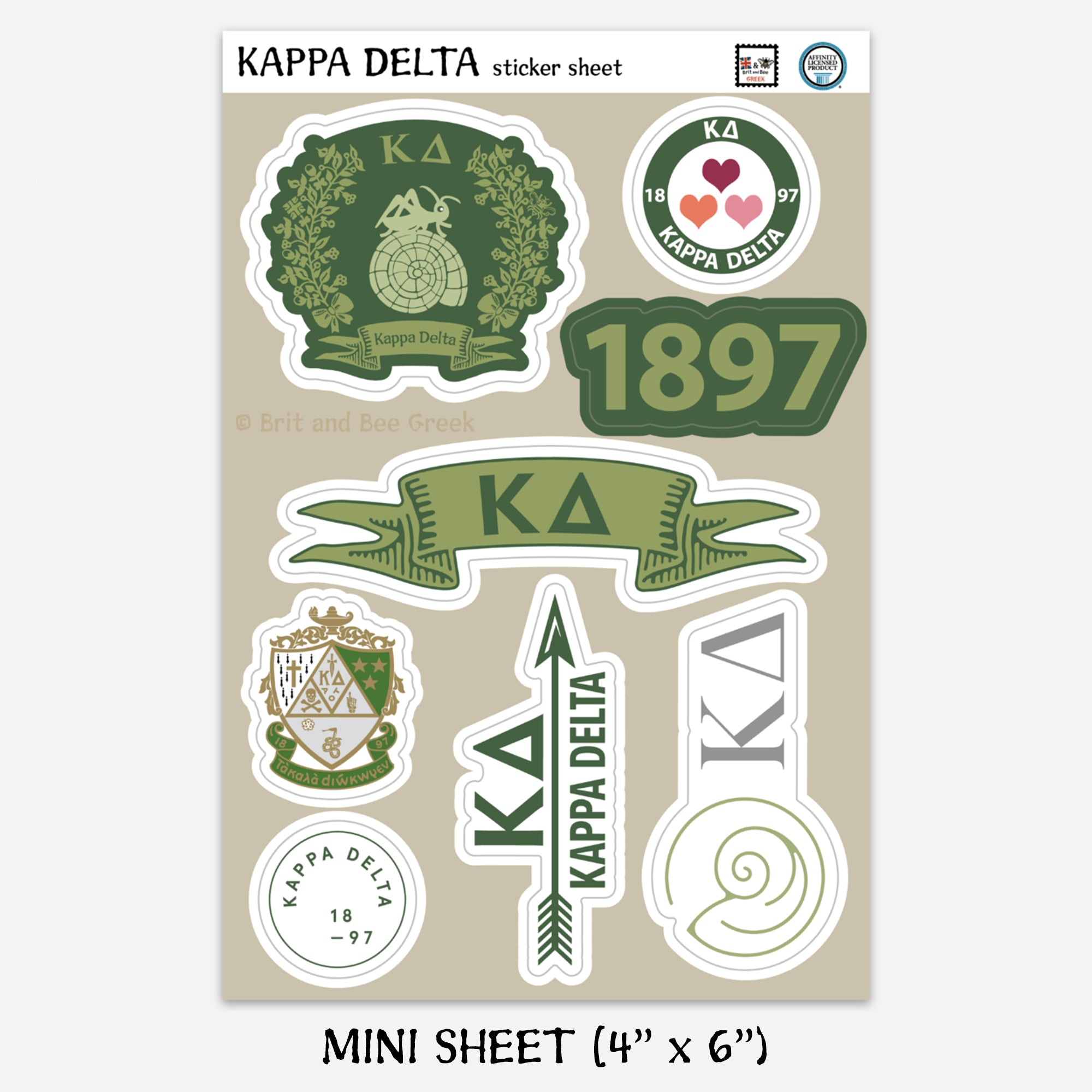 Kappa Delta Sticker Sheet | Brit and Bee
