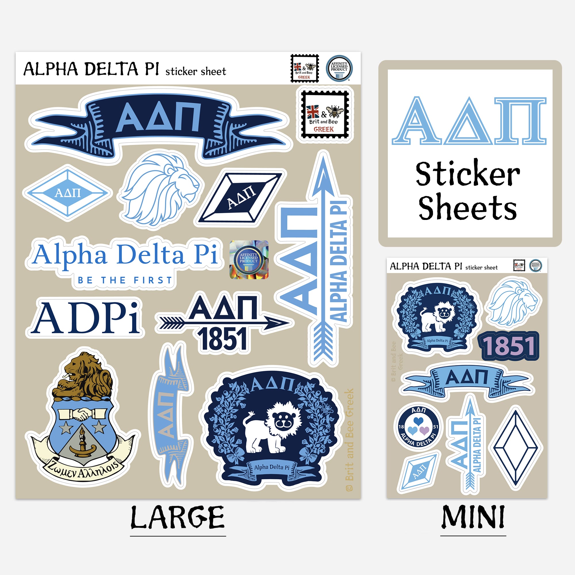 Alpha Delta Pi Sticker Sheet | Brit and Bee