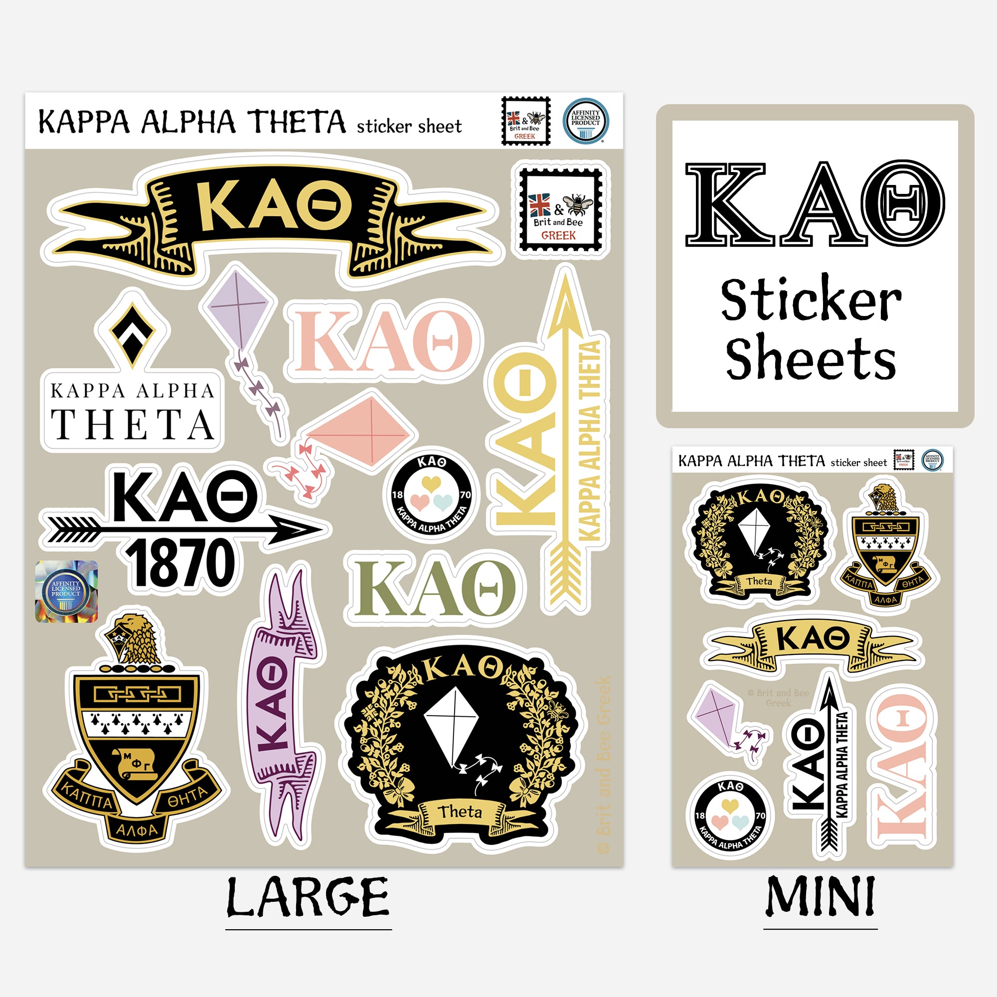 Kappa Alpha Theta Sticker Sheet | Brit and Bee