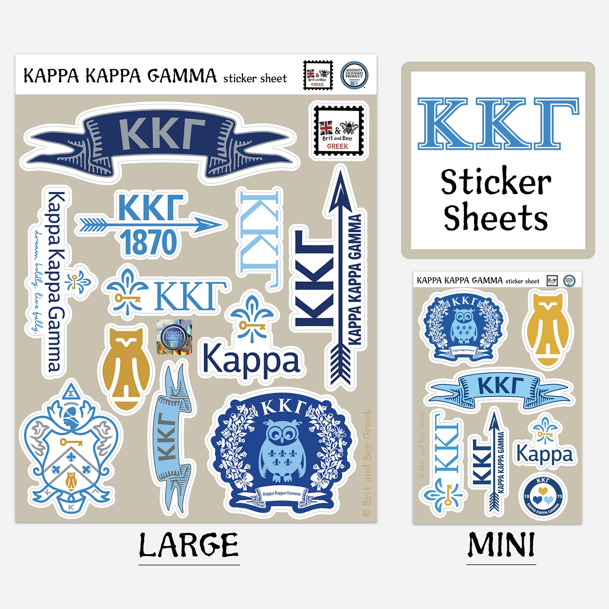 Kappa Kappa Gamma Sticker Sheet | Brit and Bee
