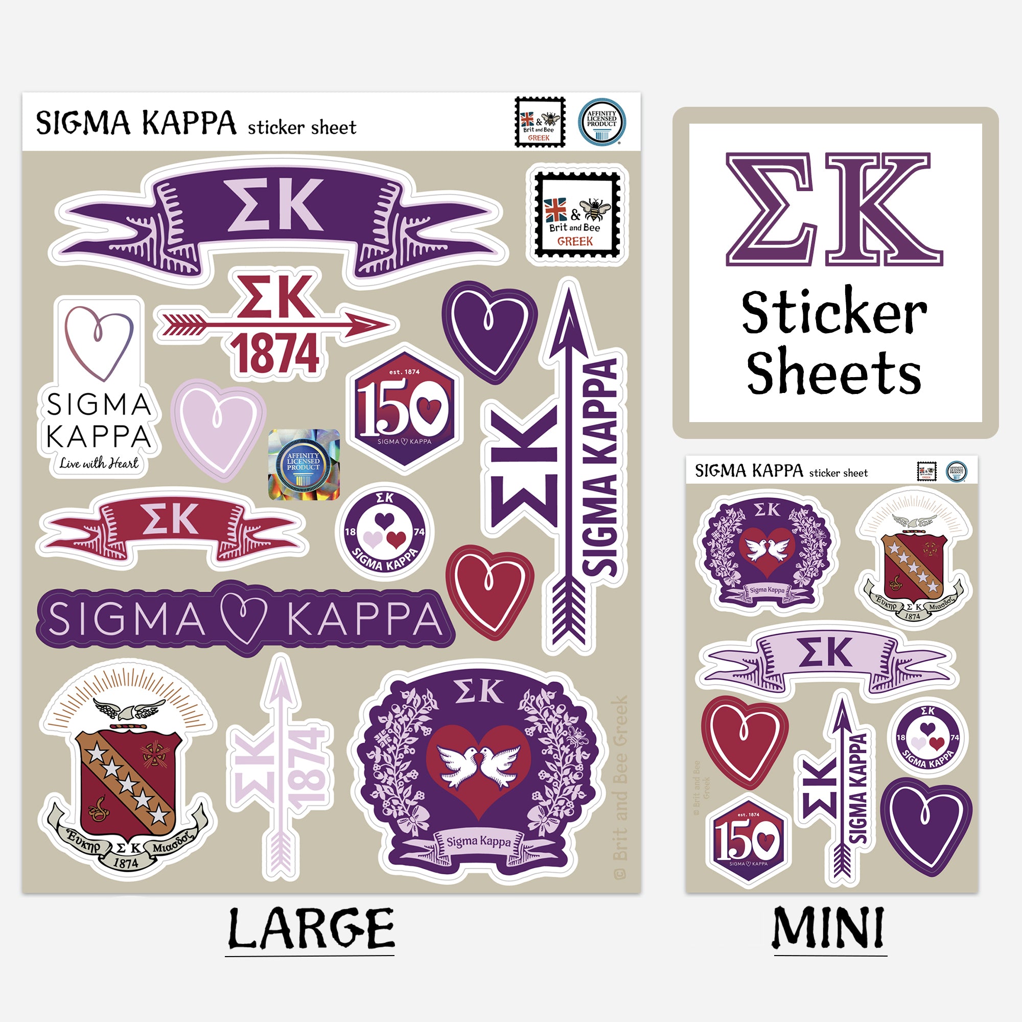 Sigma Kappa Sticker Sheet | Brit and Bee