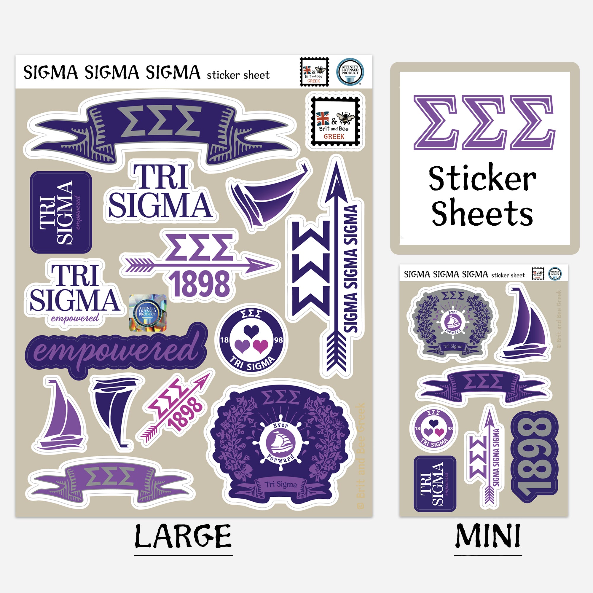 Tri Sigma Sticker Sheet | Brit and Bee