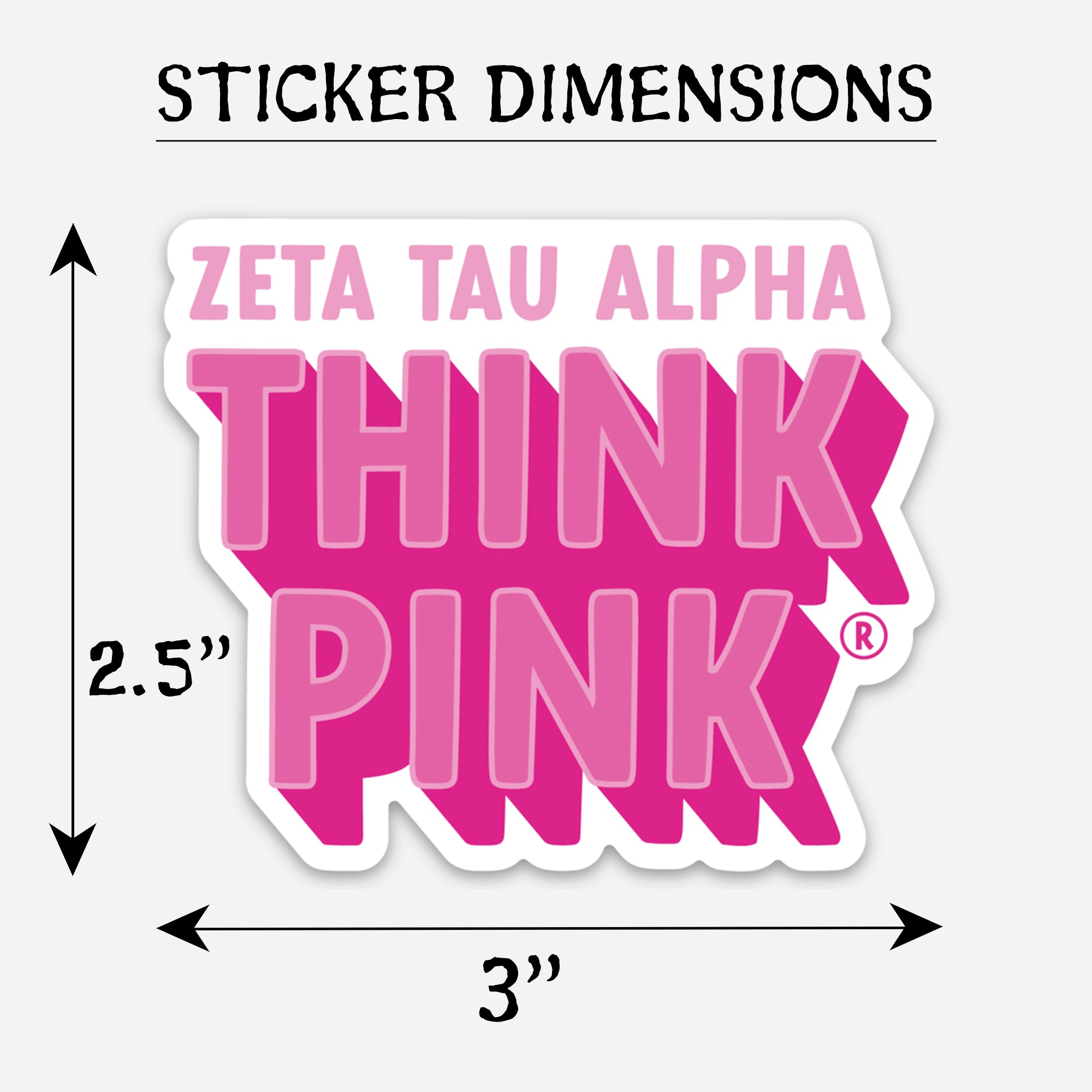 Zeta Tau Alpha Think Pink® Sticker Bundle | Brit and Bee