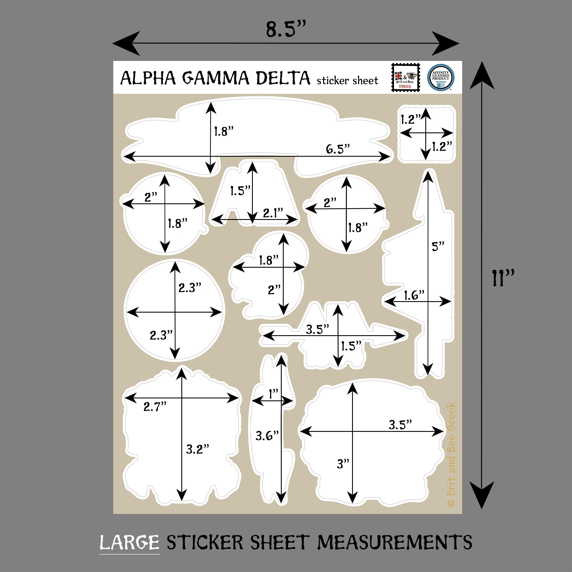Alpha Gamma Delta Sticker Sheet | Brit and Bee