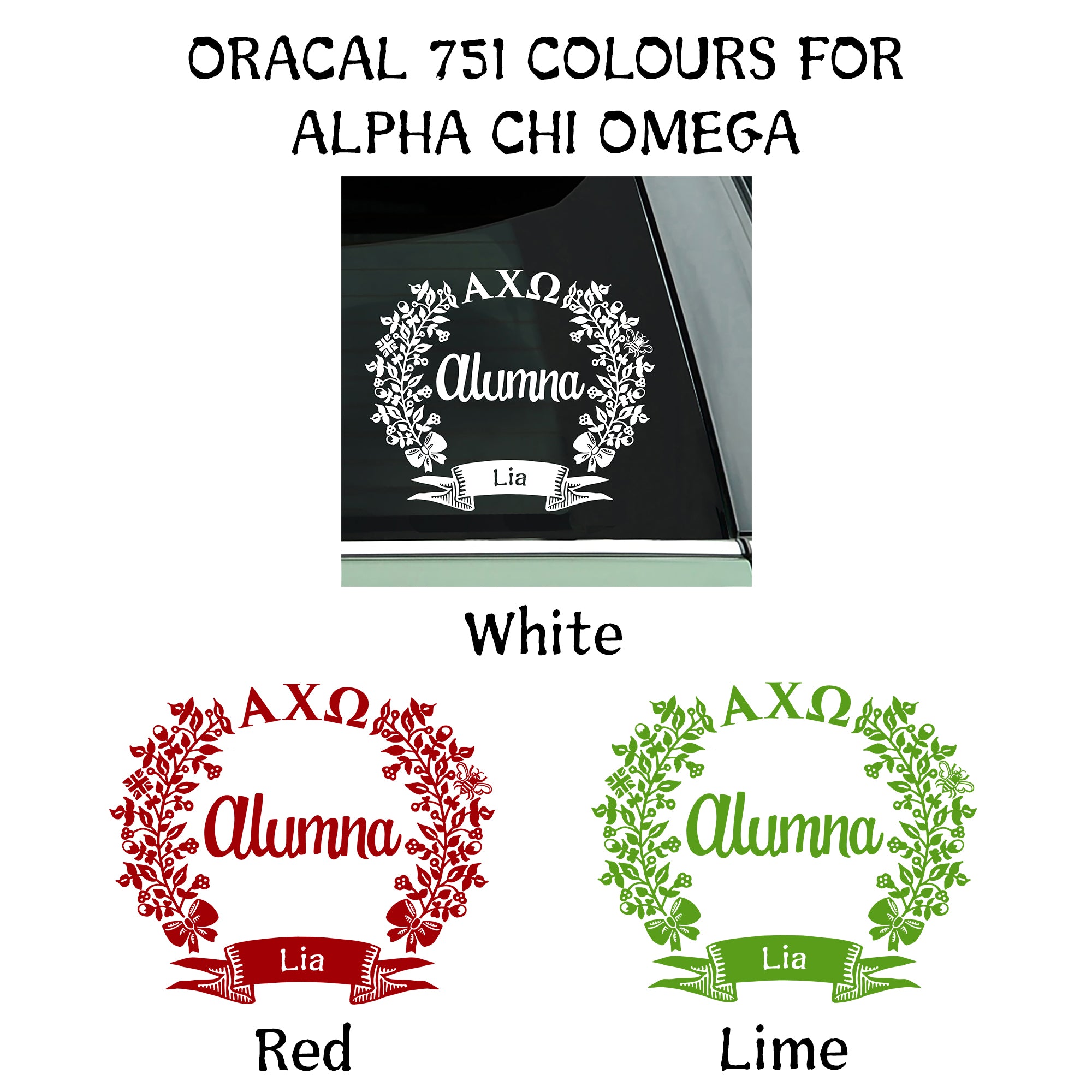 Alpha Chi Omega Alumna Decal | Brit and Bee