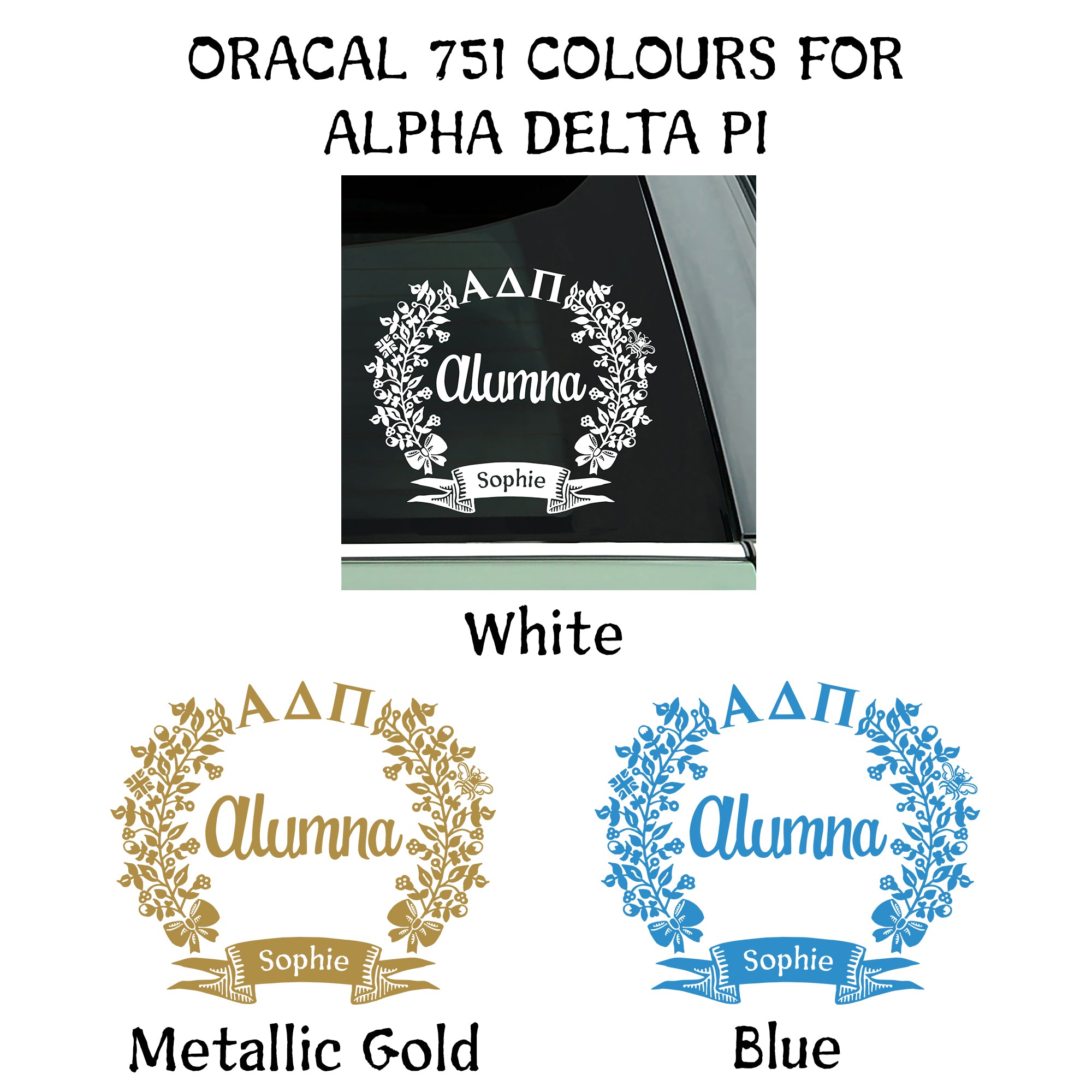 Alpha Delta Pi Alumna Decal | Brit and Bee