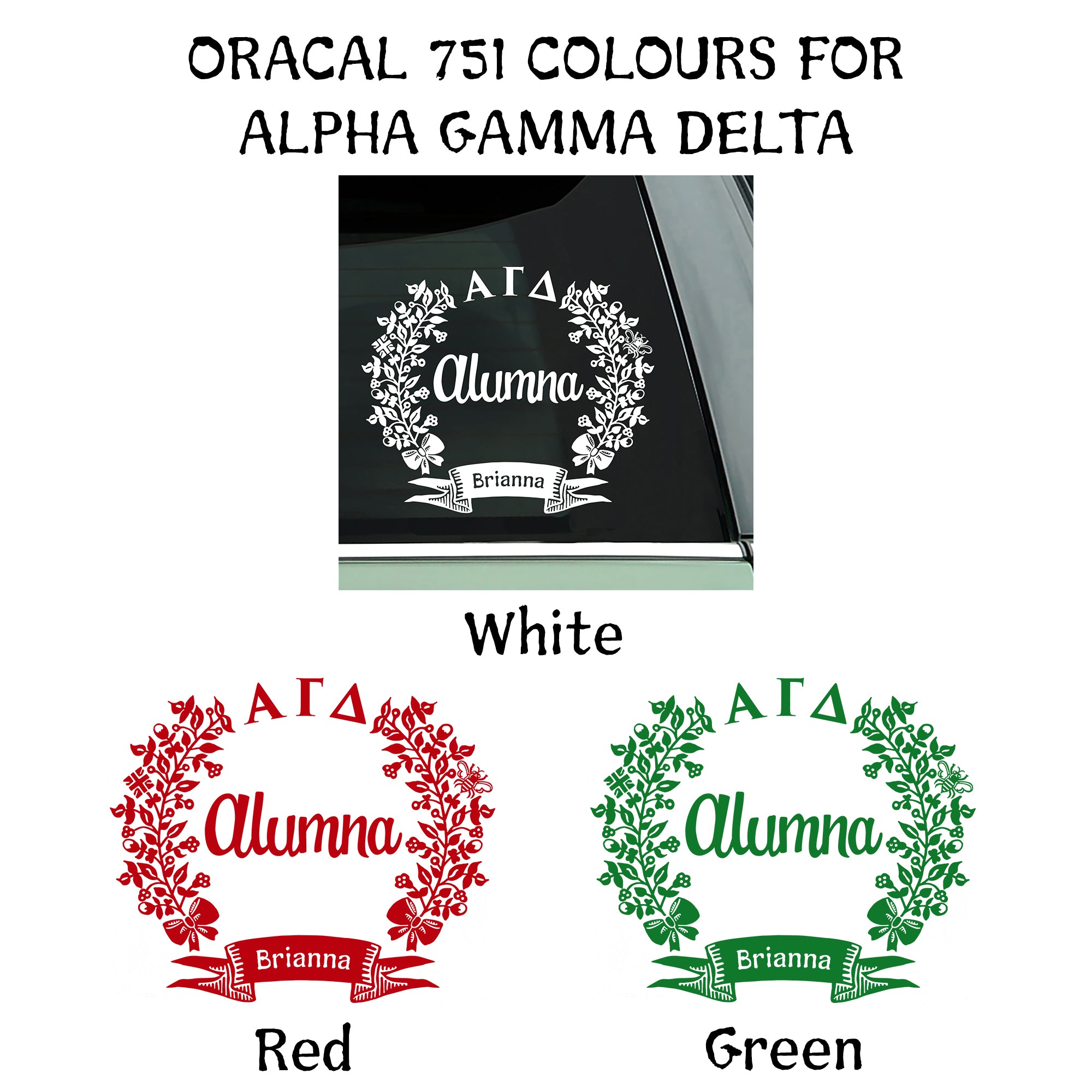 Alpha Gamma Delta Alumna Decal | Brit and Bee