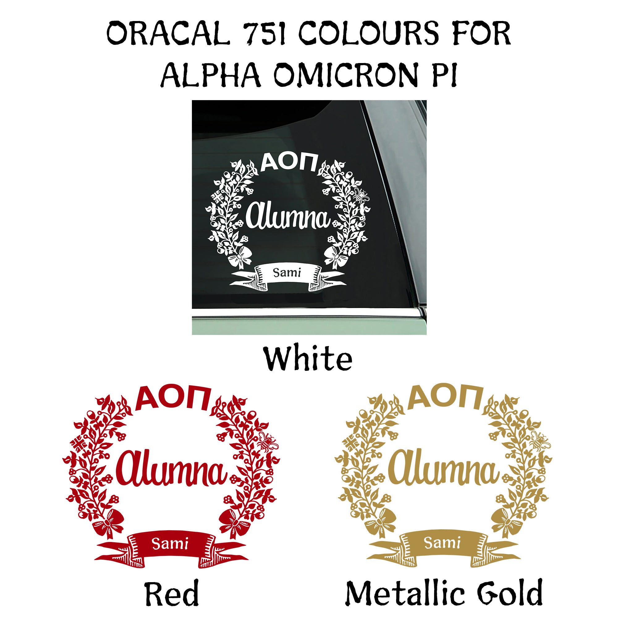 Alpha Omicron Pi Alumna Decal | Brit and Bee