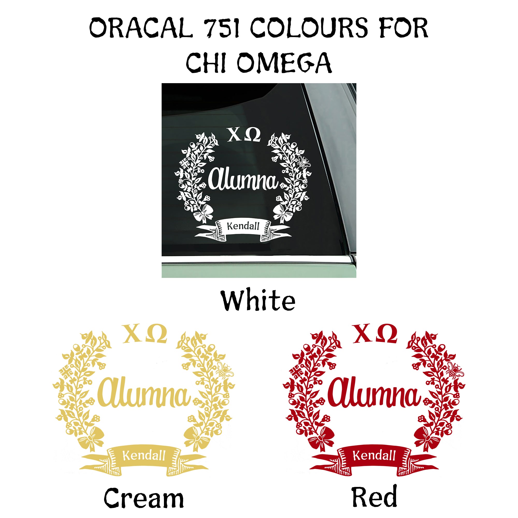 Chi Omega Alumna Decal | Brit and Bee