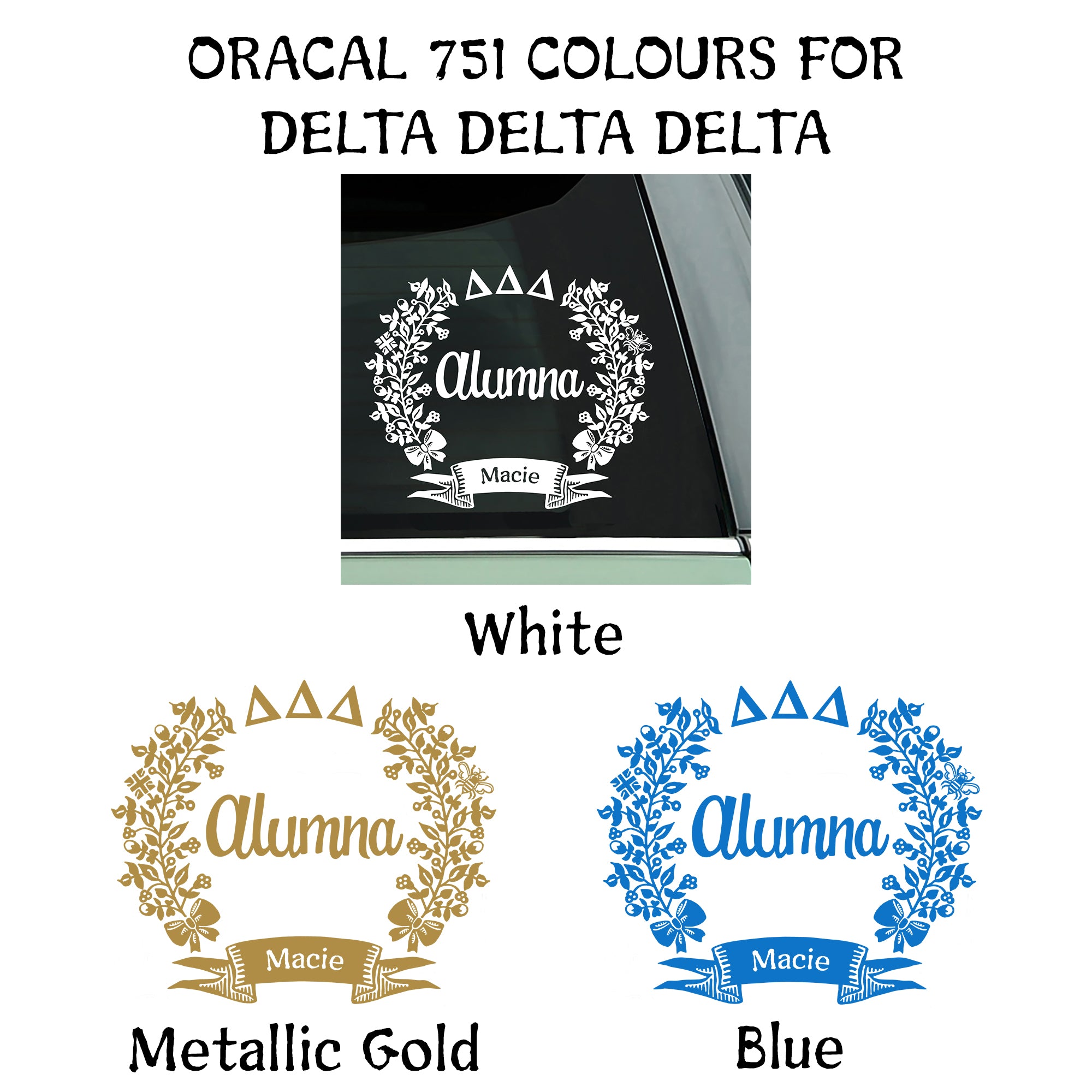 Delta Delta Delta Alumna Decal | Brit and Bee
