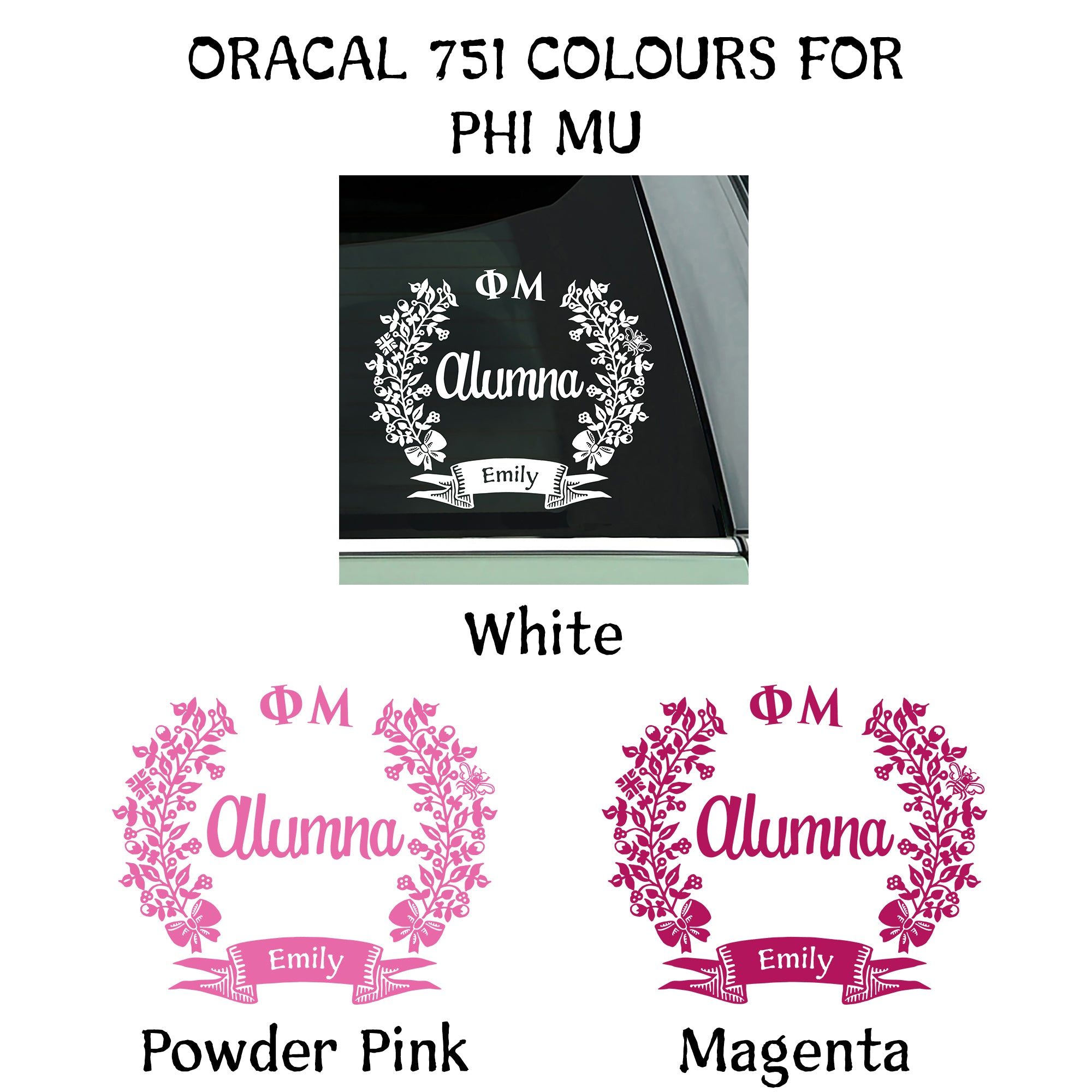 Phi Mu Alumna Decal | Brit and Bee