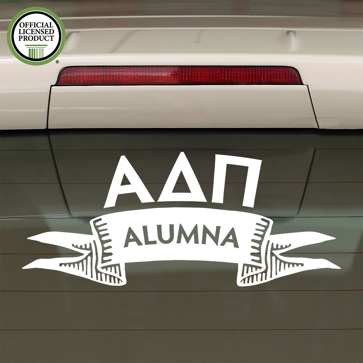 Brit and Bee Sorority Ribbon Alumna Decal - Alpha Delta Pi