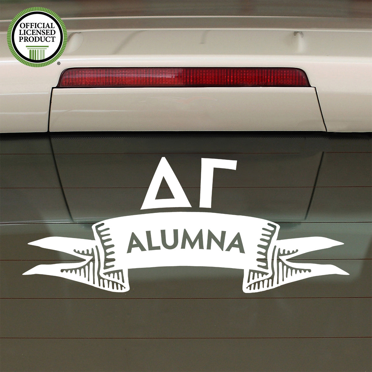 Brit and Bee Sorority Ribbon Alumna Decal - Delta Gamma