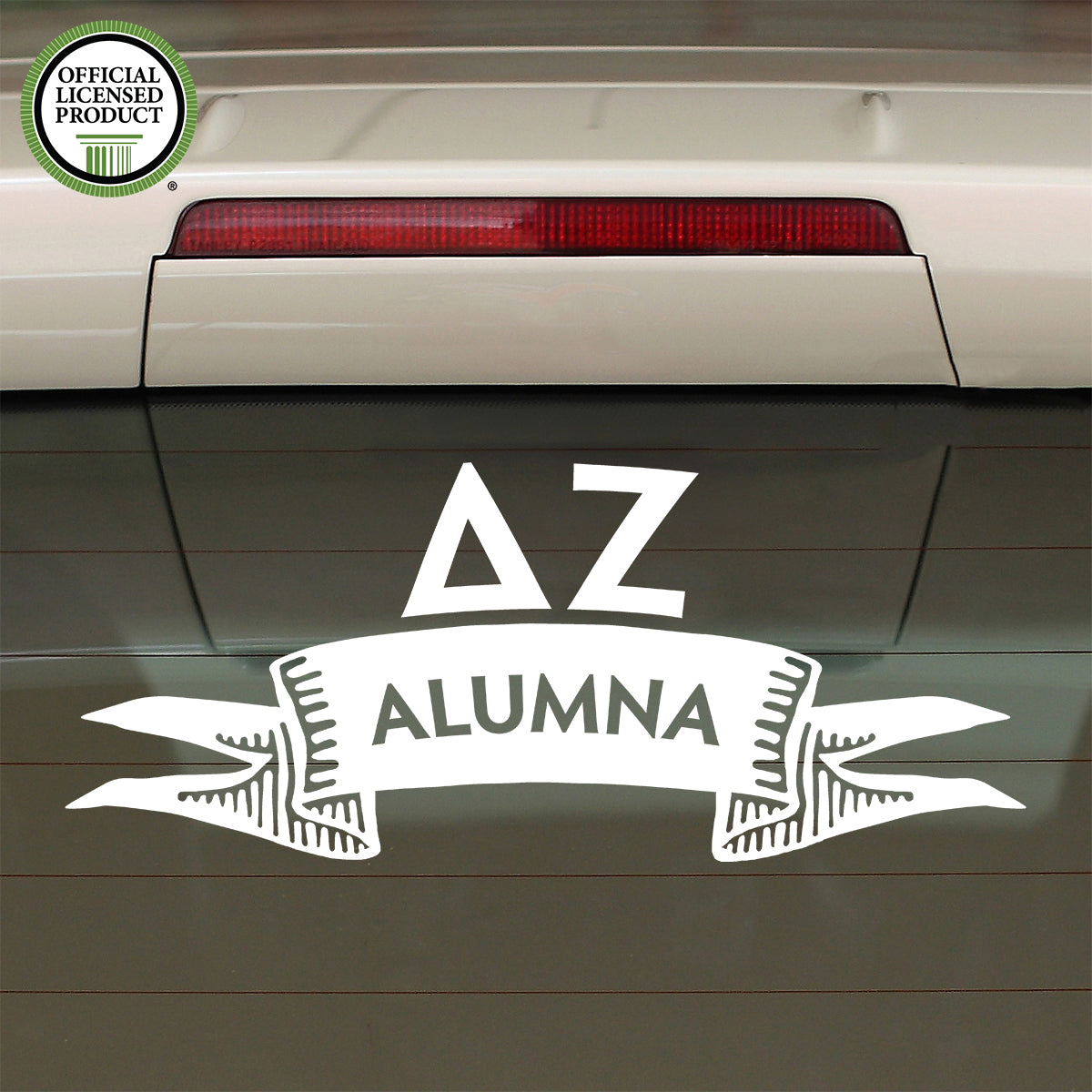 Brit and Bee Sorority Ribbon Alumna Decal - Delta Zeta