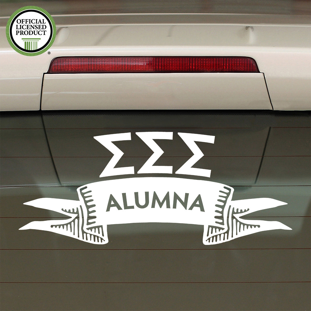 Brit and Bee Sorority Ribbon Alumna Decal - Sigma Sigma Sigma