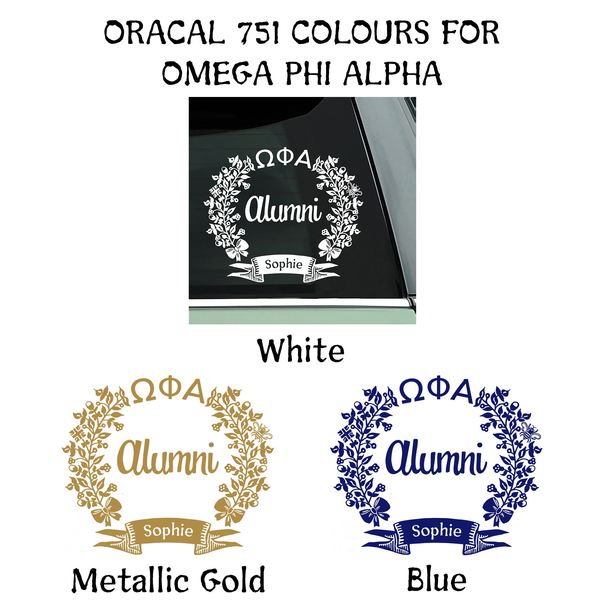 Omega Phi Alpha Alumni Decal | Brit and Bee