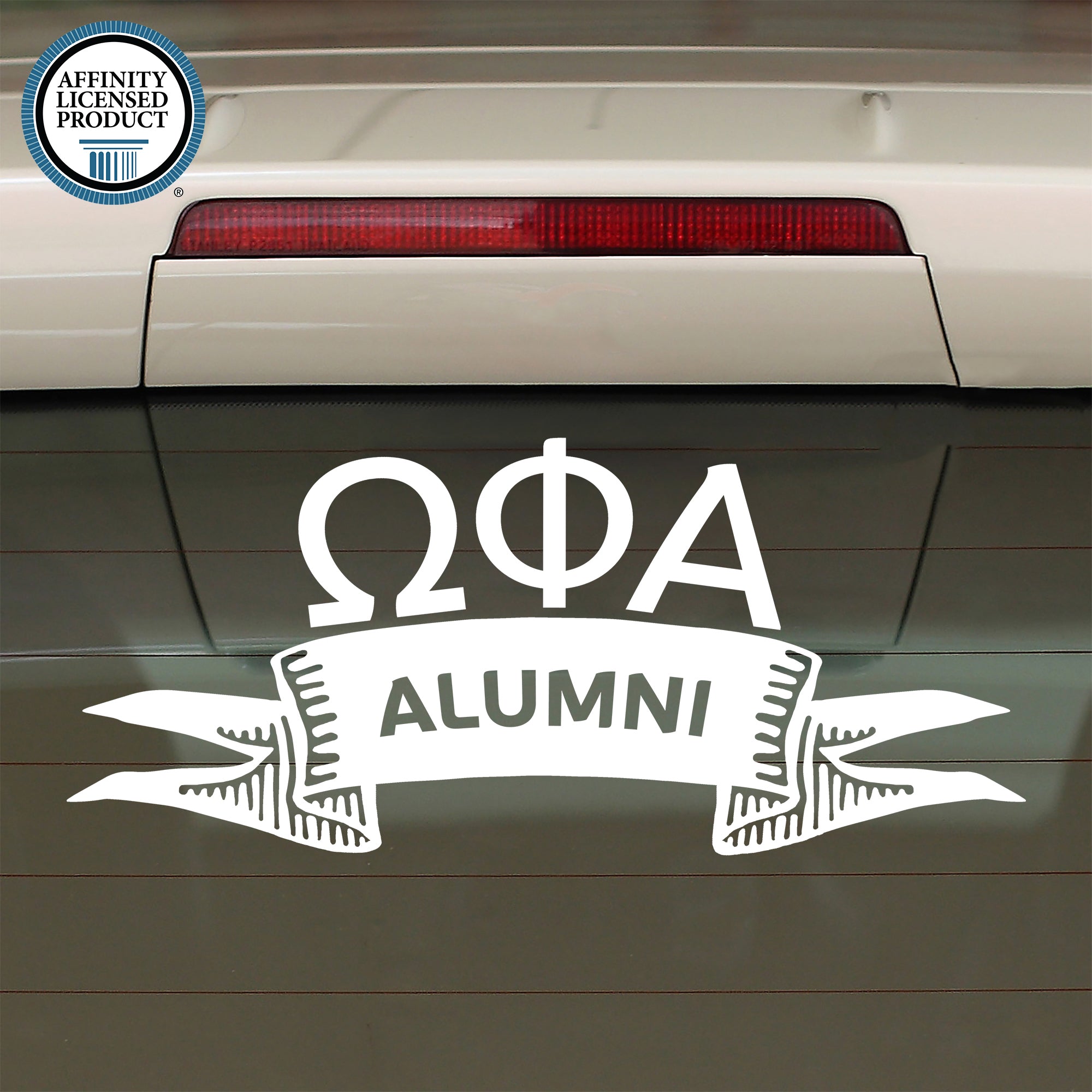 Brit and Bee Sorority Ribbon Alumna Decal - Omega Phi Alpha