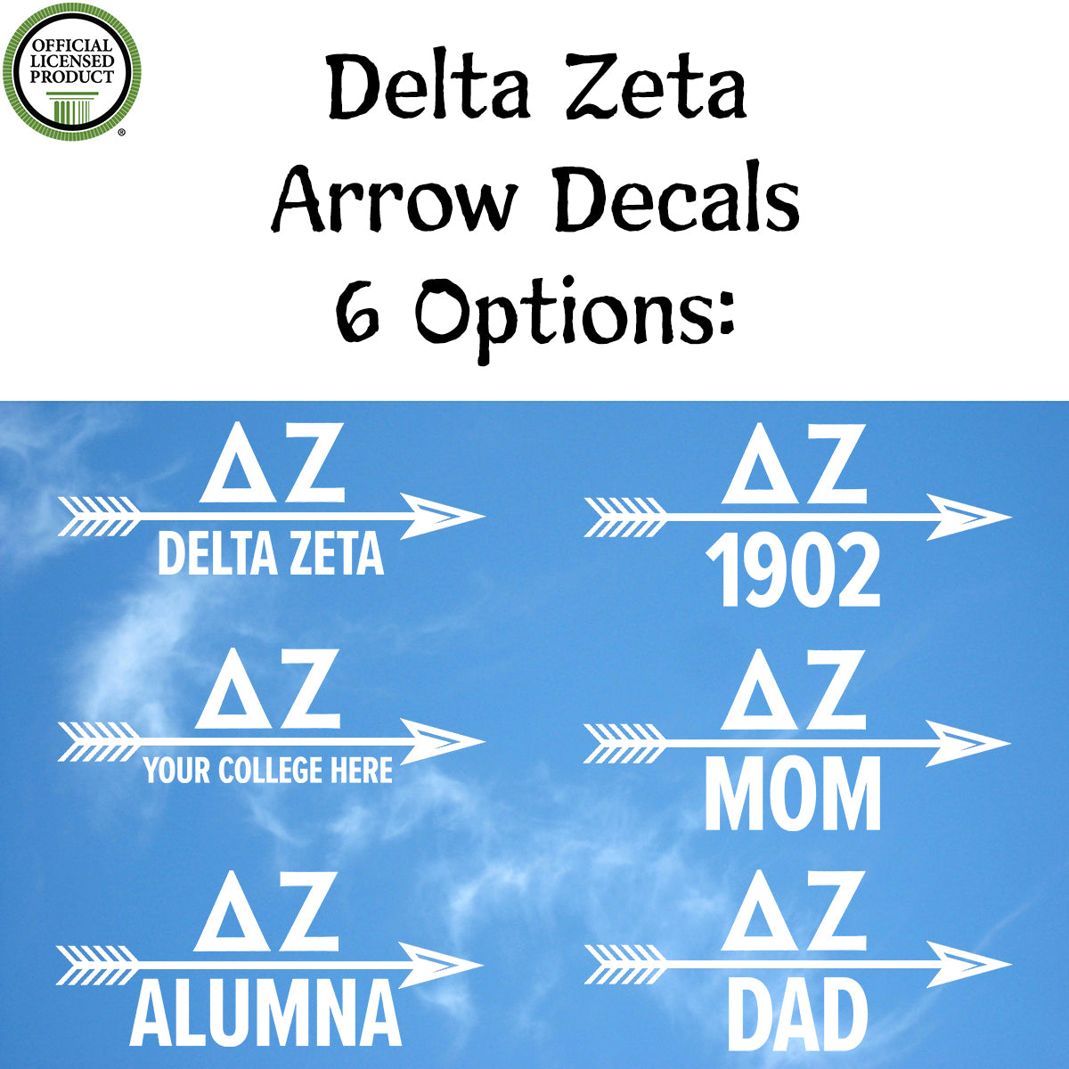 Brit and Bee Sorority Arrow Decal - Delta Zeta