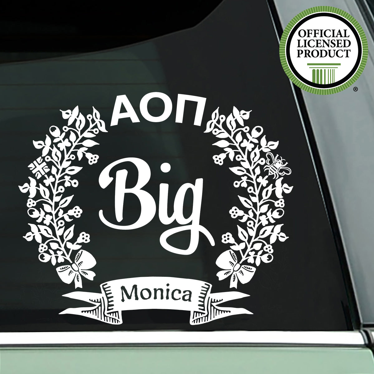 Brit and Bee Sorority Lil' Decal - Alpha Omicron Pi