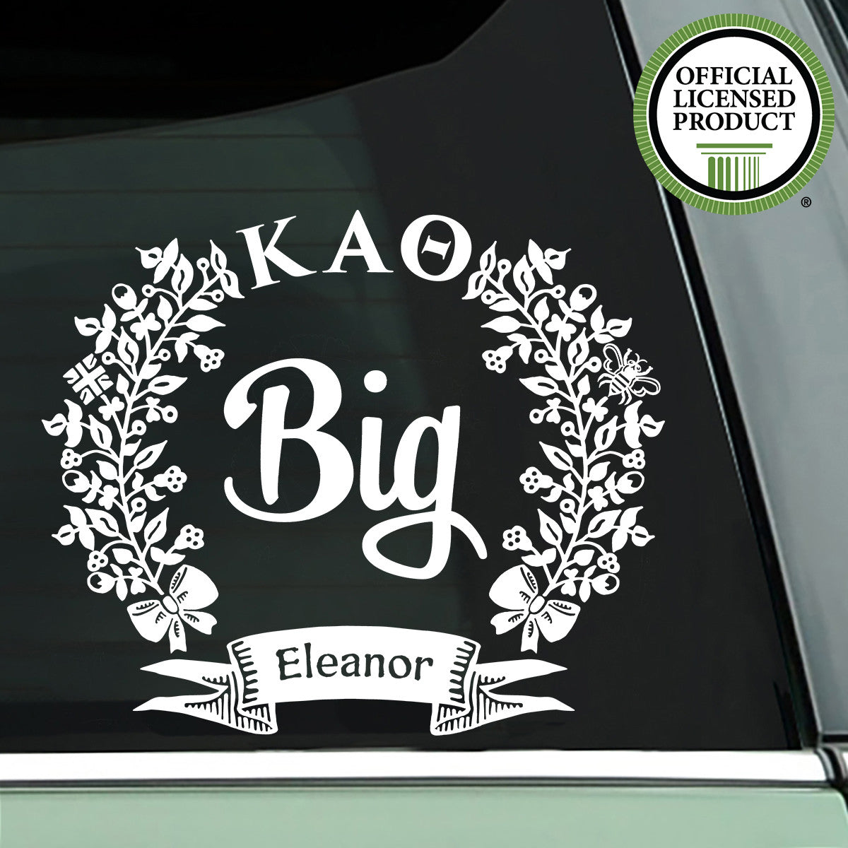 Brit and Bee Sorority Big Decal - Kappa Alpha Theta - White