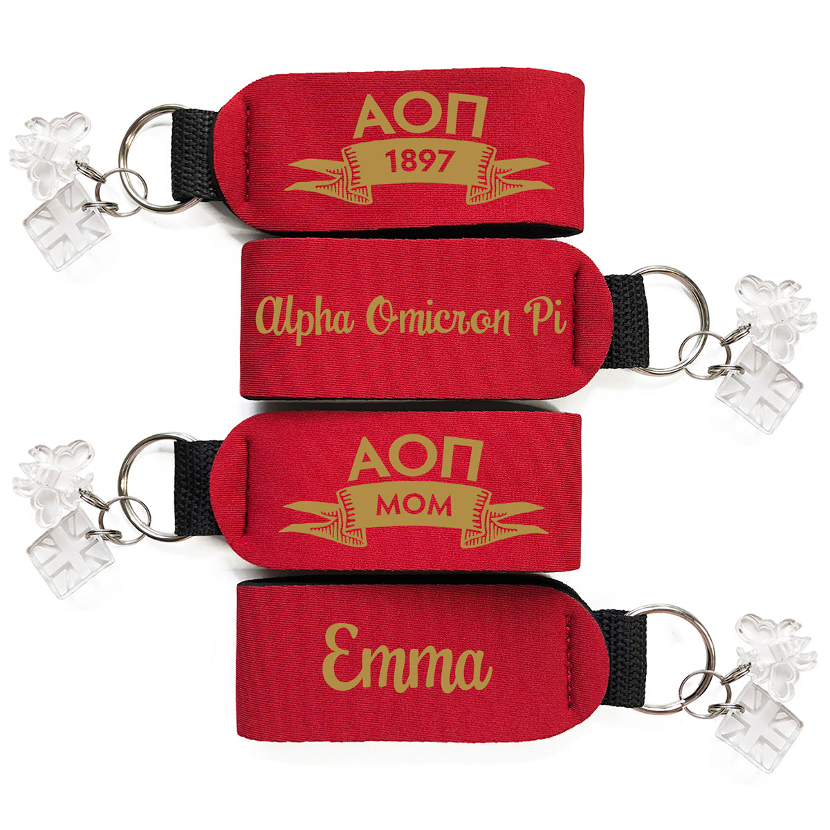 Brit and Bee Sorority Keychain - Alpha Omicron Pi