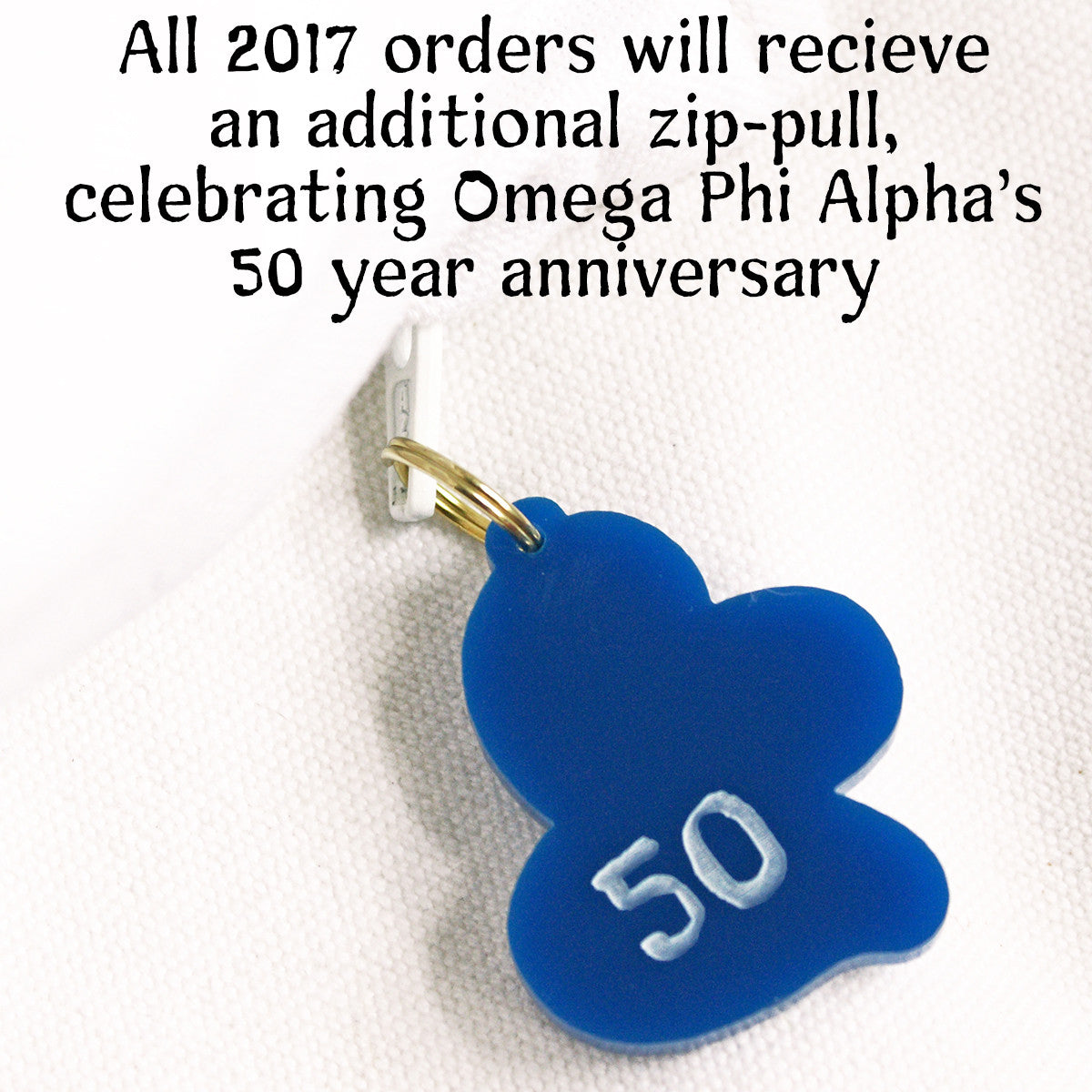 Brit and Bee Sorority Logo Throw Pillow - Omega Phi Alpha '50'