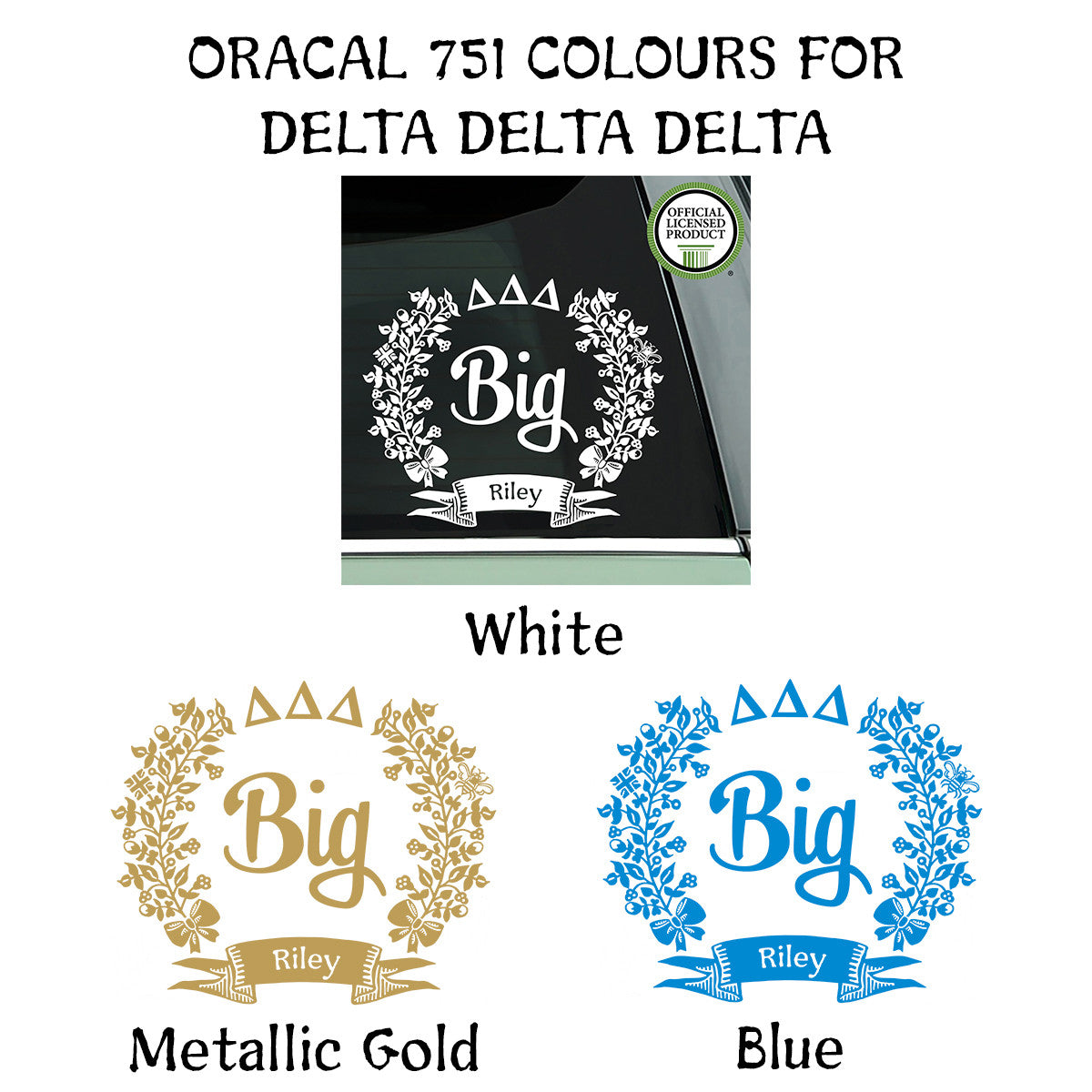 Brit and Bee Sorority Big Decal - Delta Delta Delta
