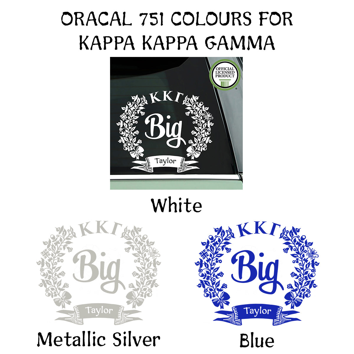 Brit and Bee Sorority Big Decal - Kappa Kappa Gamma