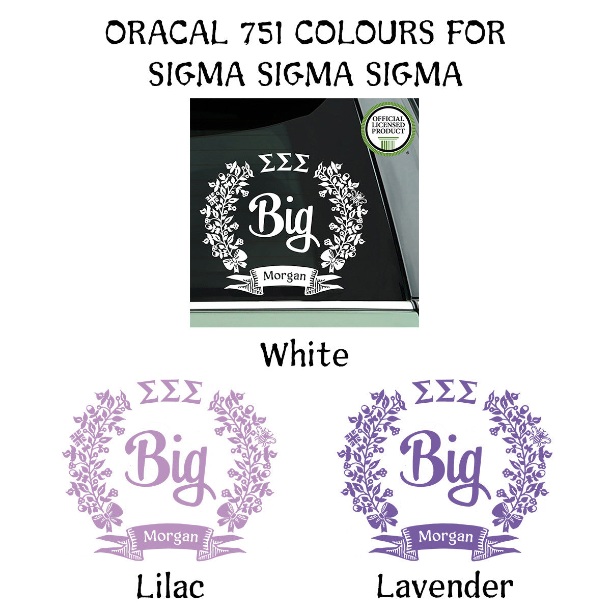 Brit and Bee Sorority Big Decal - Sigma Sigma Sigma