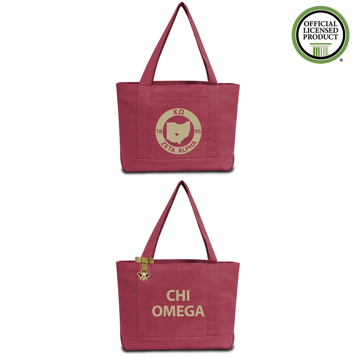 Chi Omega State Book Tote Bag | Brit and Bee