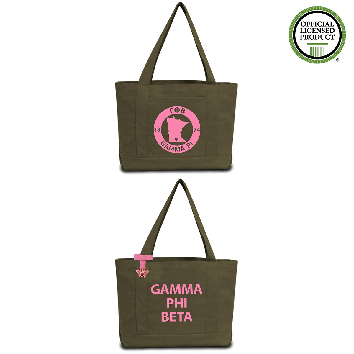 Gamma Phi Beta State Book Tote Bag | Brit and Bee