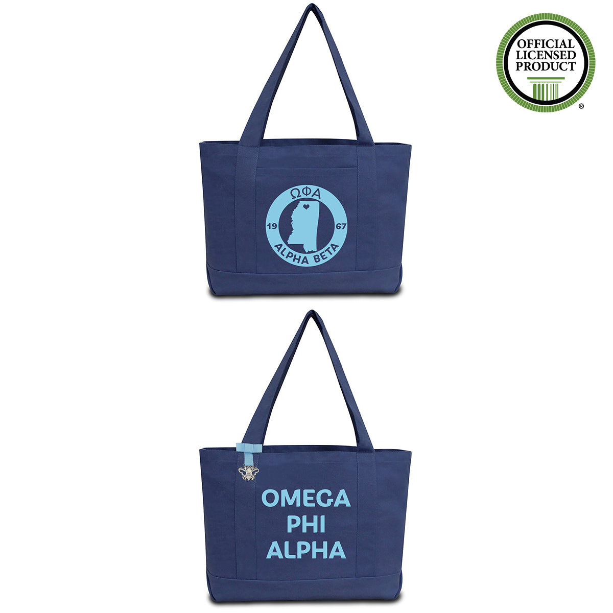 Omega Phi Alpha State Book Tote Bag | Brit and Bee