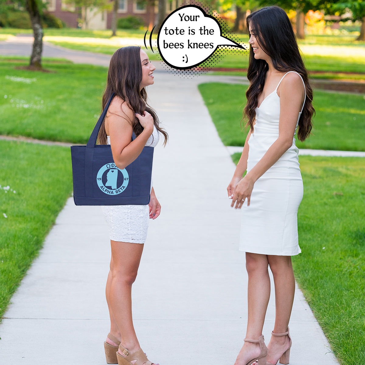 Omega Phi Alpha State Book Tote Bag | Brit and Bee