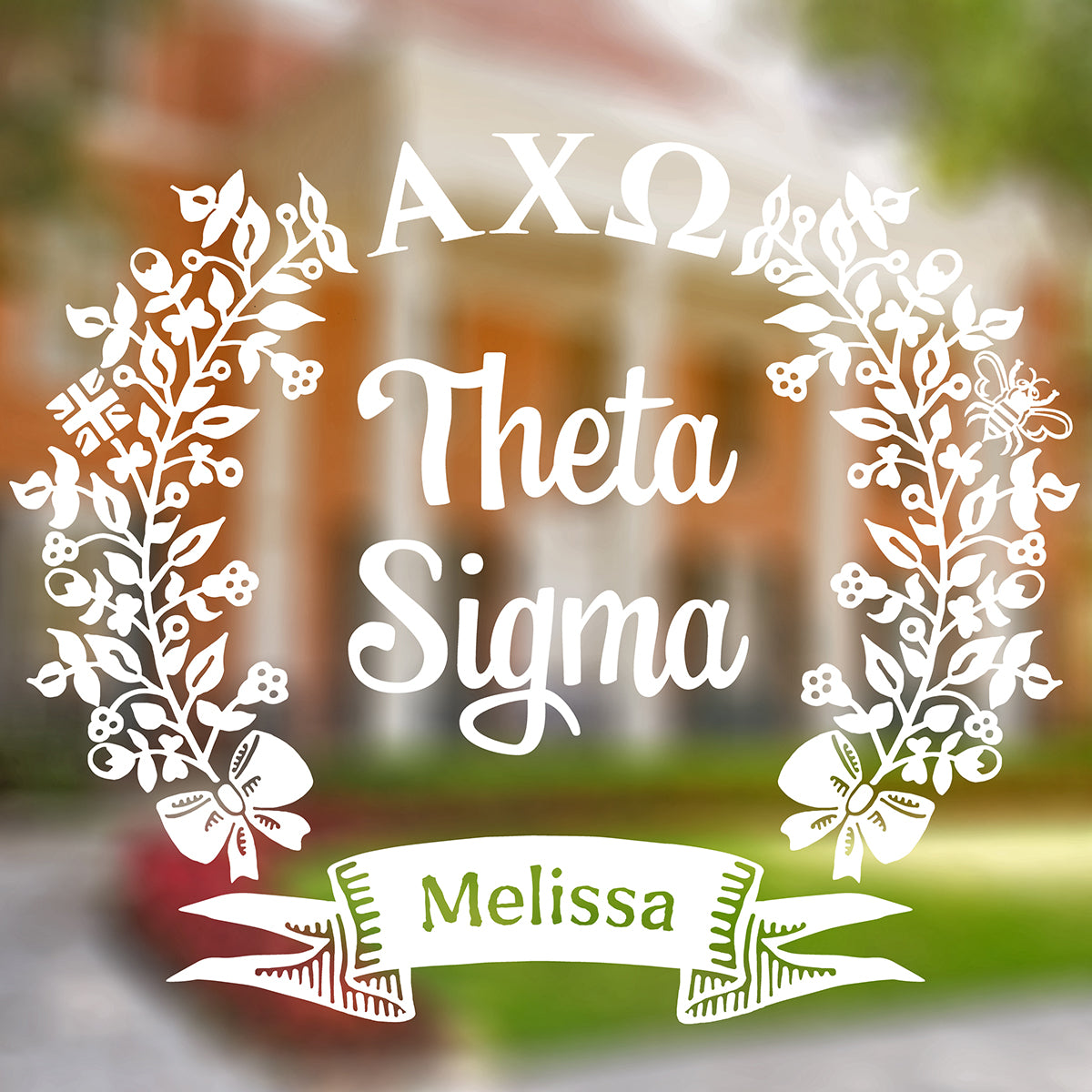 Brit and Bee Sorority Chapter Decal - Alpha Chi Omega